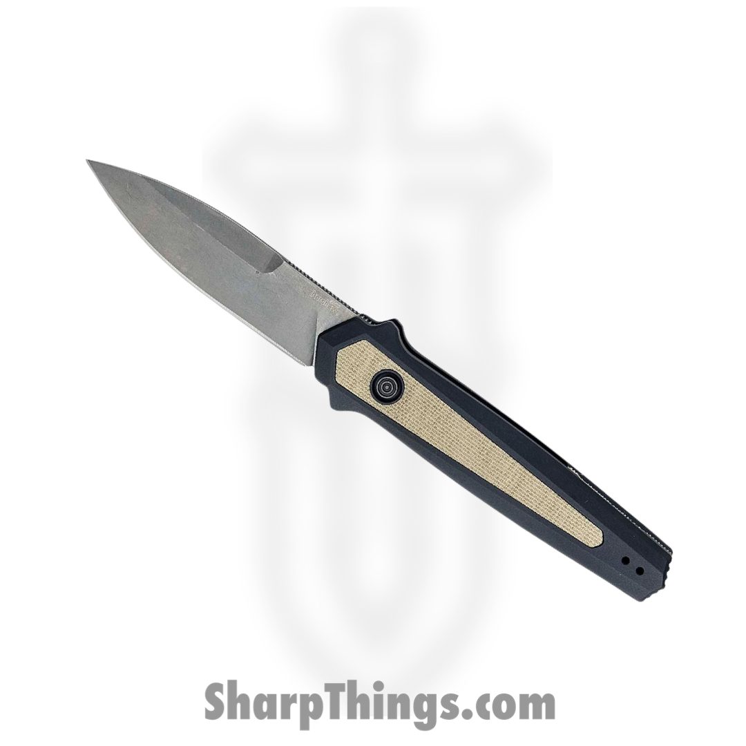 Kershaw - 7950 - Launch 15 - Automatic Knife - CPM MagnaCut BlackWash™ Spear Point - 6061-T6 Aluminum Micarta Inserts - Black|Tan