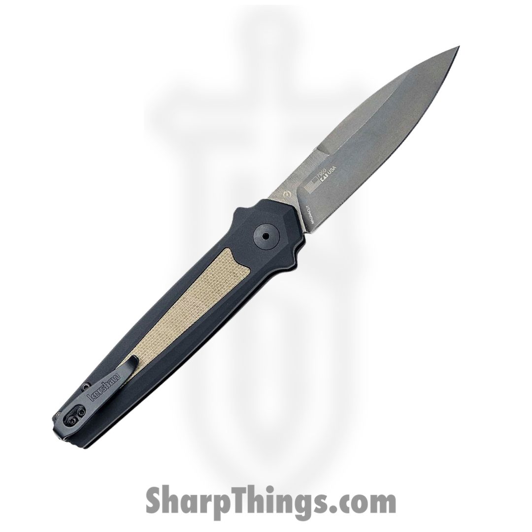 Kershaw - 7950 - Launch 15 - Automatic Knife - CPM MagnaCut BlackWash™ Spear Point - 6061-T6 Aluminum Micarta Inserts - Black|Tan - Image 2