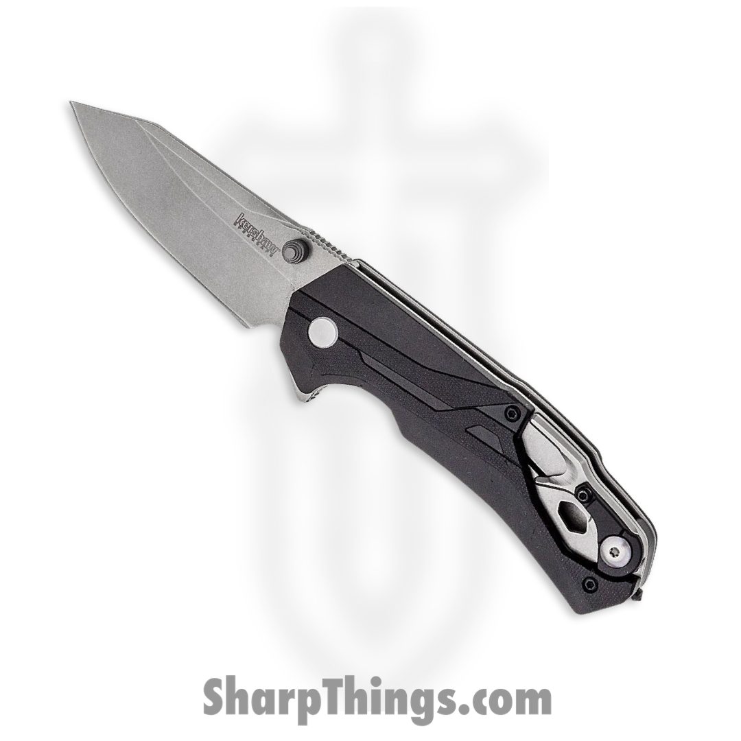 Kershaw - 8655 - Drivetrain - Folding Knife - D2 Stonewash Clip Point - Glass Filled Nylon - Black