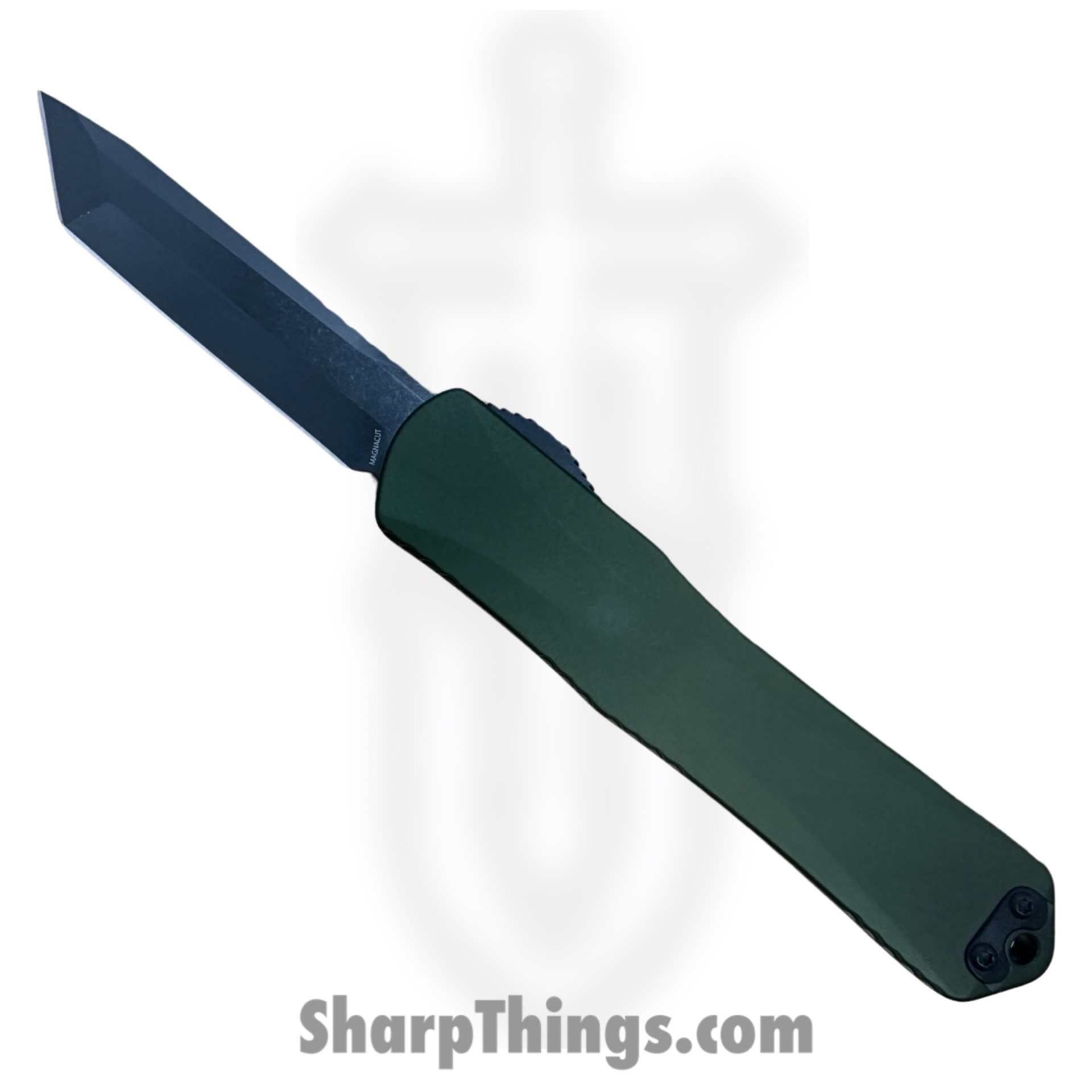 Heretic Knives - H031-6A-GRN - Manticore X - OTF Auto - Magnacut DLC Tanto - 6061 T6 Aluminum - OD Green