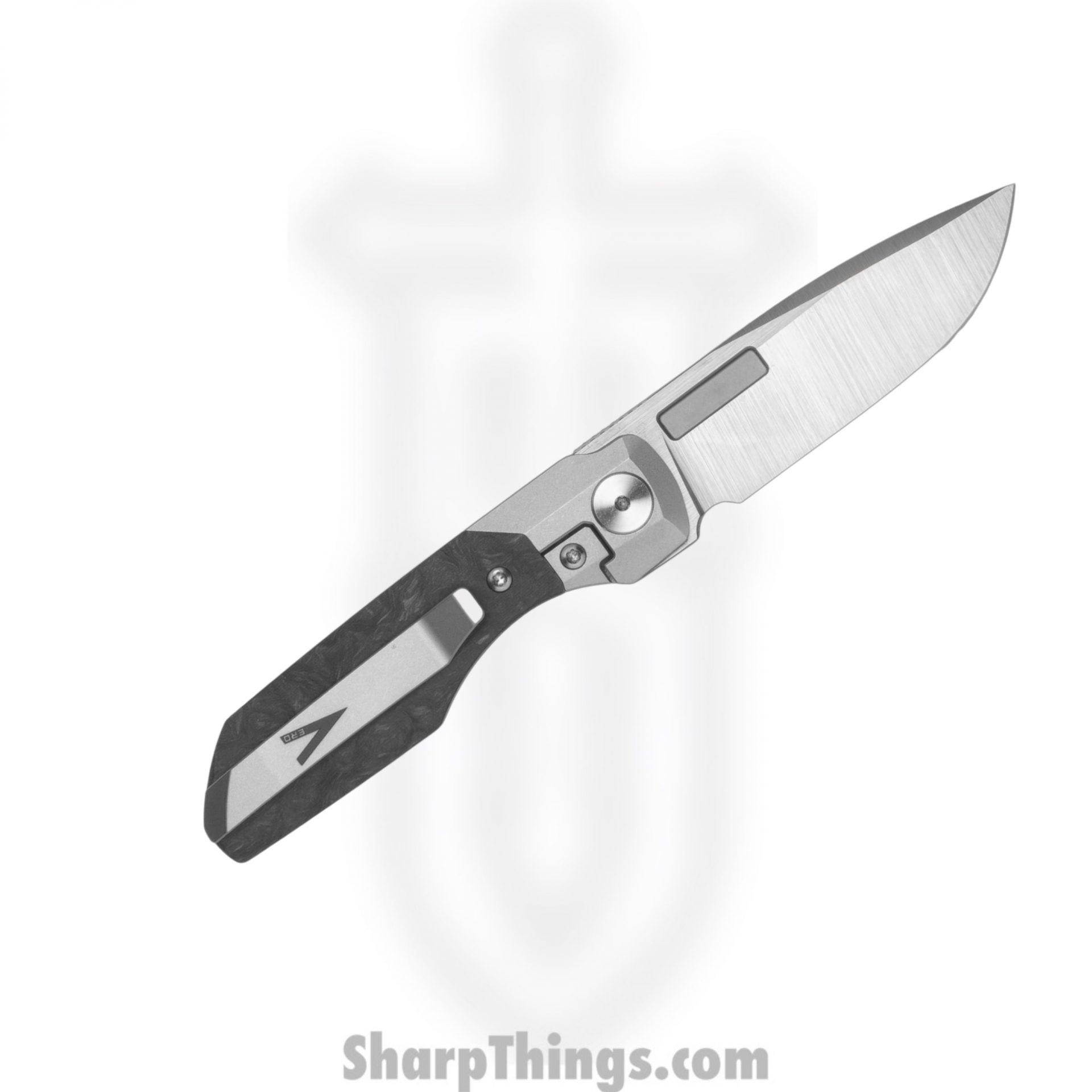 Vero Engineering - V-VSM-HSS$-BMCF$ - Synapse Mini - Folding Knife - M390 Hand Satin Drop Point - Carbon Fiber - Marbled - Image 2