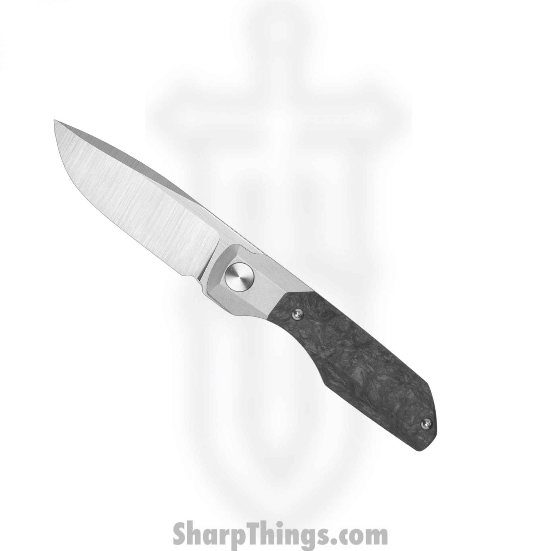 Vero Engineering - V-VSM-HSS$-BMCF$ - Synapse Mini - Folding Knife - M390 Hand Satin Drop Point - Carbon Fiber - Marbled