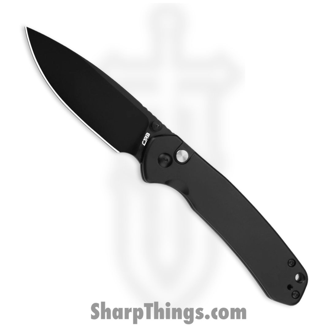 CJRB - J1925BST - Pyrite Button Lock - Folding Knife - AR-RPM9 DLC Drop Point - Stainless Steel - Black