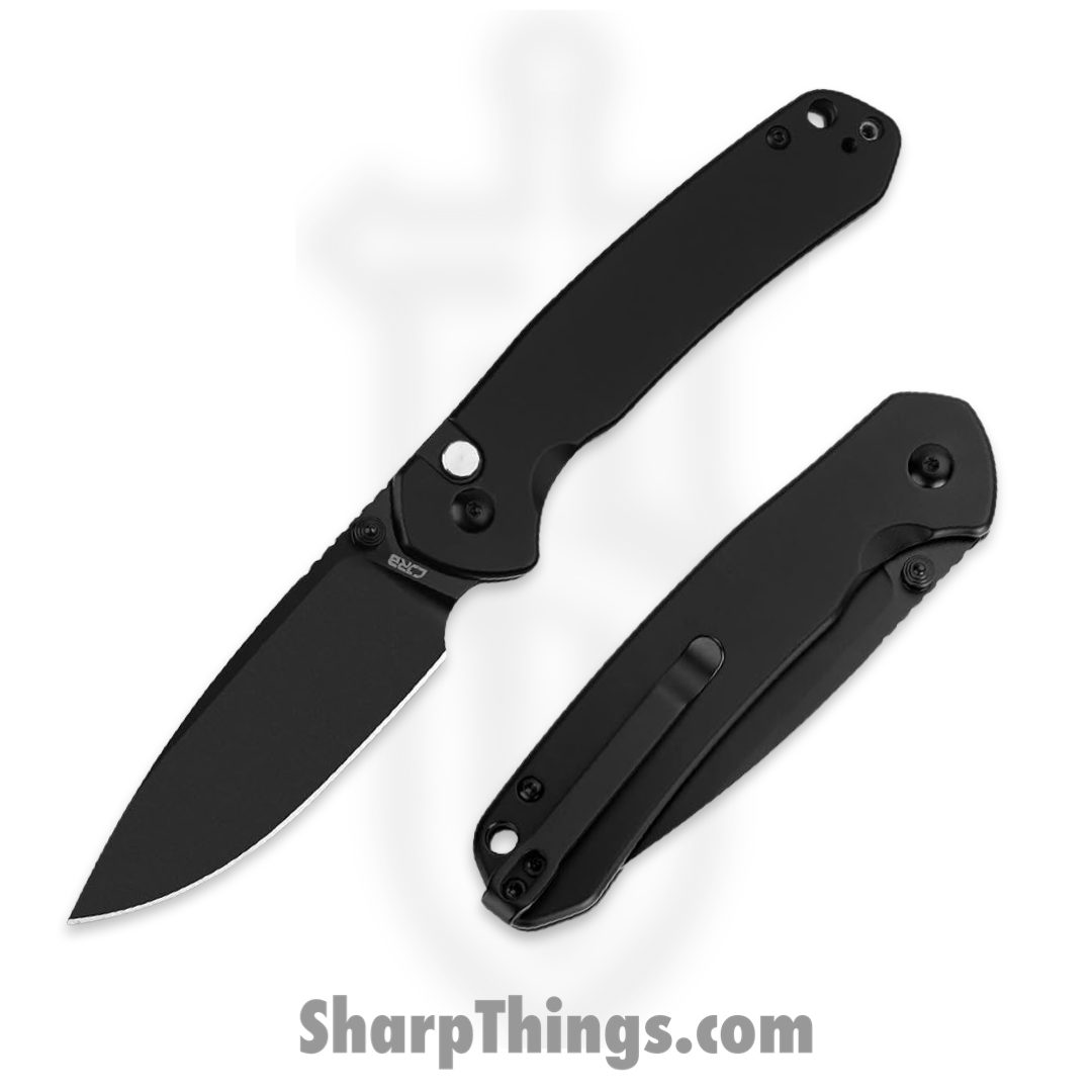 CJRB - J1925BST - Pyrite Button Lock - Folding Knife - AR-RPM9 DLC Drop Point - Stainless Steel - Black - Image 4