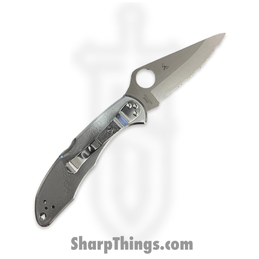 Spyderco - SC11S - Delica 4 - Folding Knife - VG 10 Stonewash Spear Point - Stainless Steel - Silver - Image 2