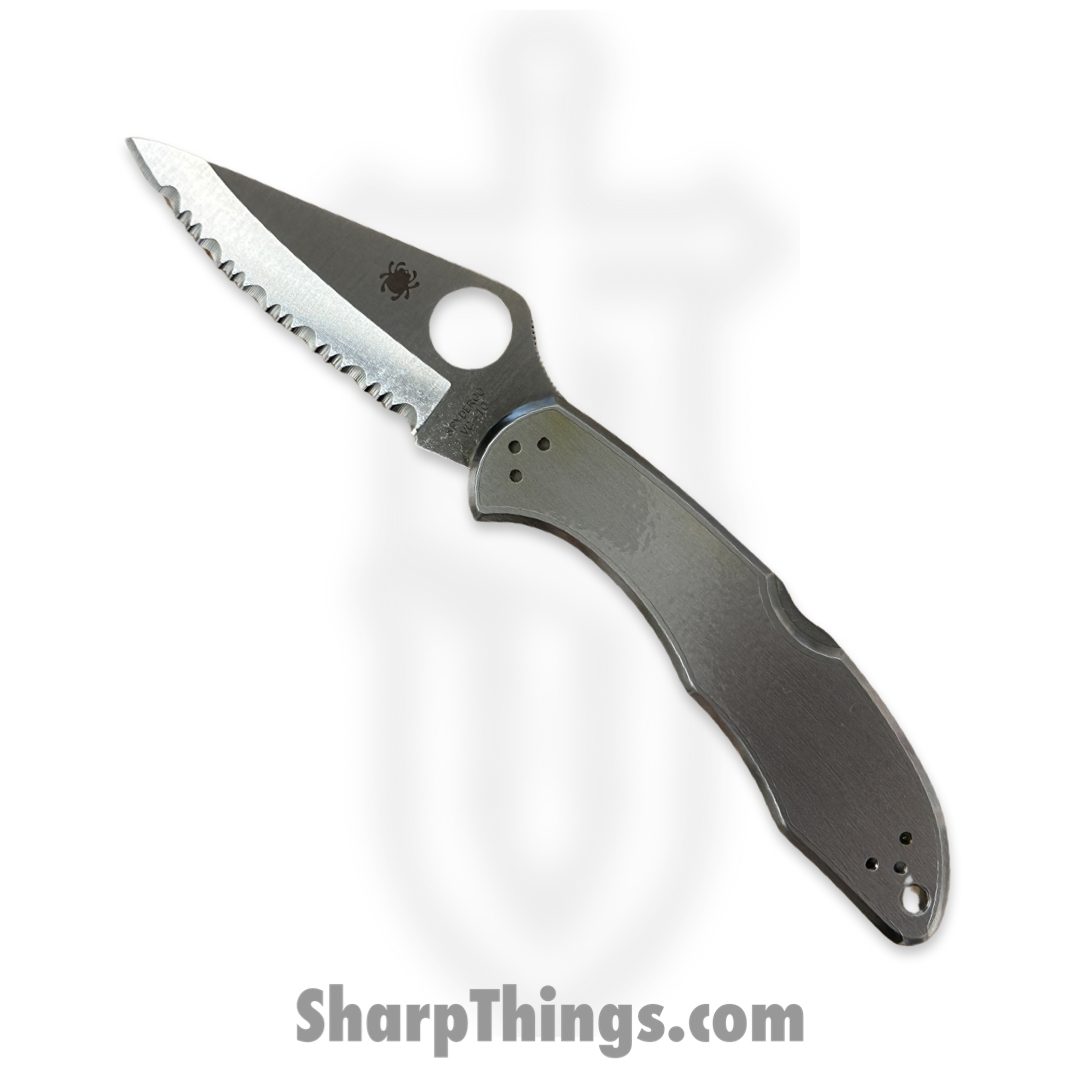 Spyderco - SC11S - Delica 4 - Folding Knife - VG 10 Stonewash Spear Point - Stainless Steel - Silver