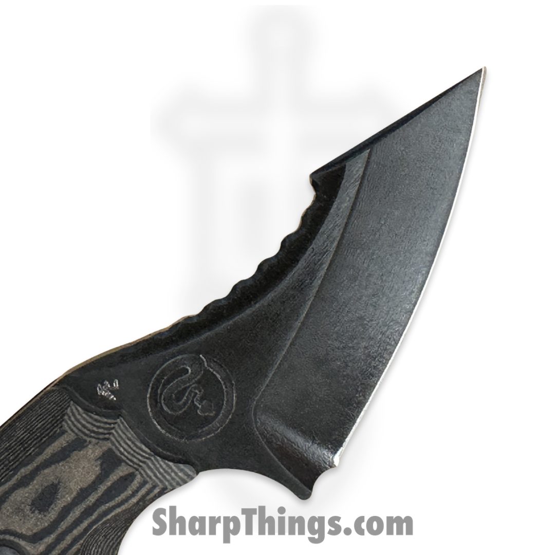 Dishonor Blades - DB-Dyer-FB-BLKR - Chimera Edc - Fixed Blade Knife - Uddeholm Rigor (A2) Flat Black Coated Mod. Wharncliffe - Richlite - Black - Image 5