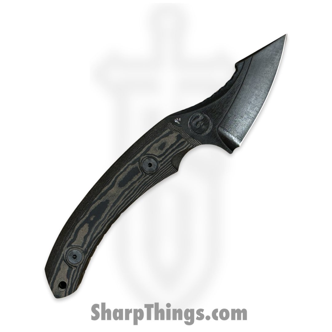 Dishonor Blades - DB-Dyer-FB-BLKR - Chimera Edc - Fixed Blade Knife - Uddeholm Rigor (A2) Flat Black Coated Mod. Wharncliffe - Richlite - Black - Image 2