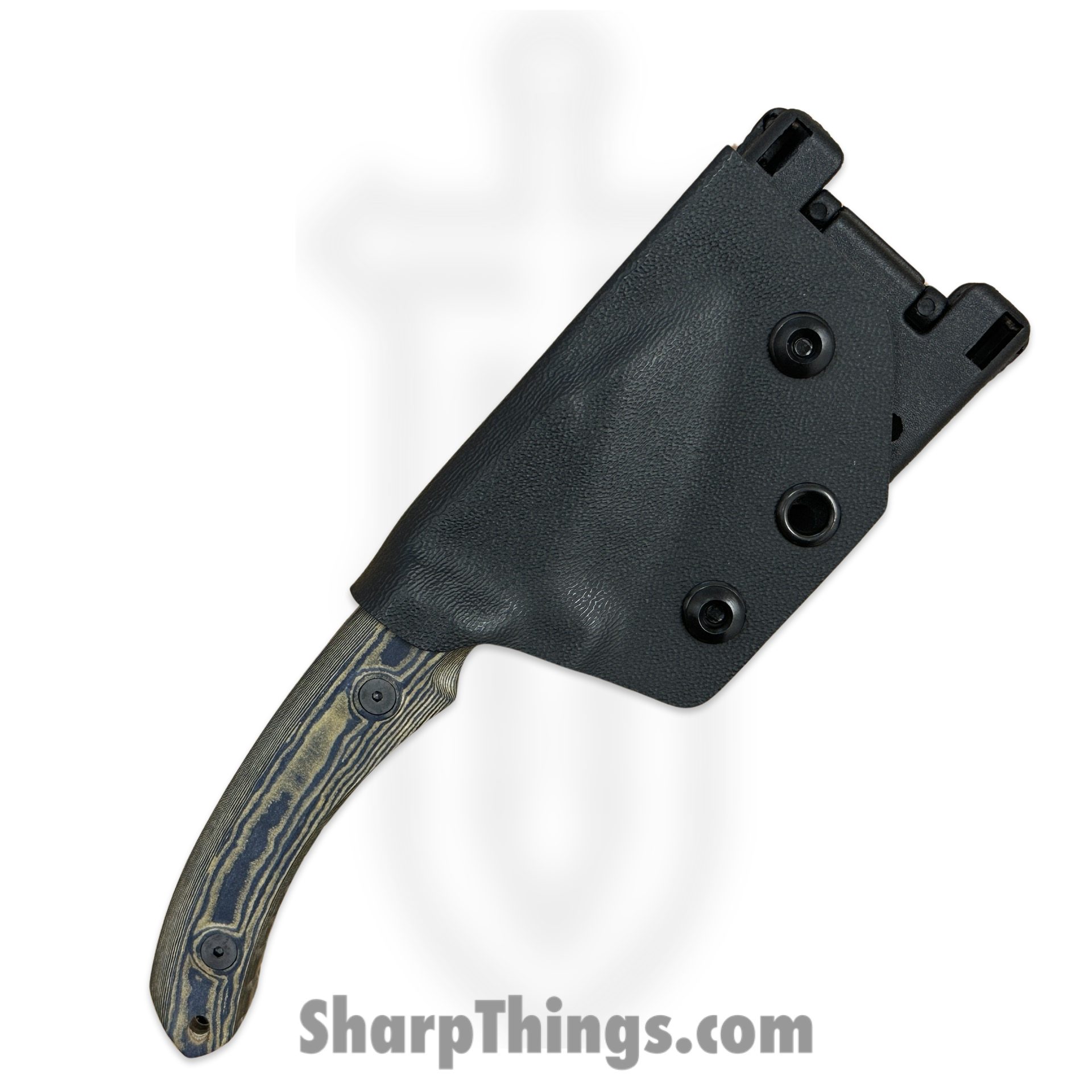 Dishonor Blades - DB-Fjord-LS-BLR - Chimera Edc - Fixed Blade Knife - Uddeholm Rigor (A2) Coated Light Stonewash Mod. Wharncliffe - Richlite - Blue - Image 5