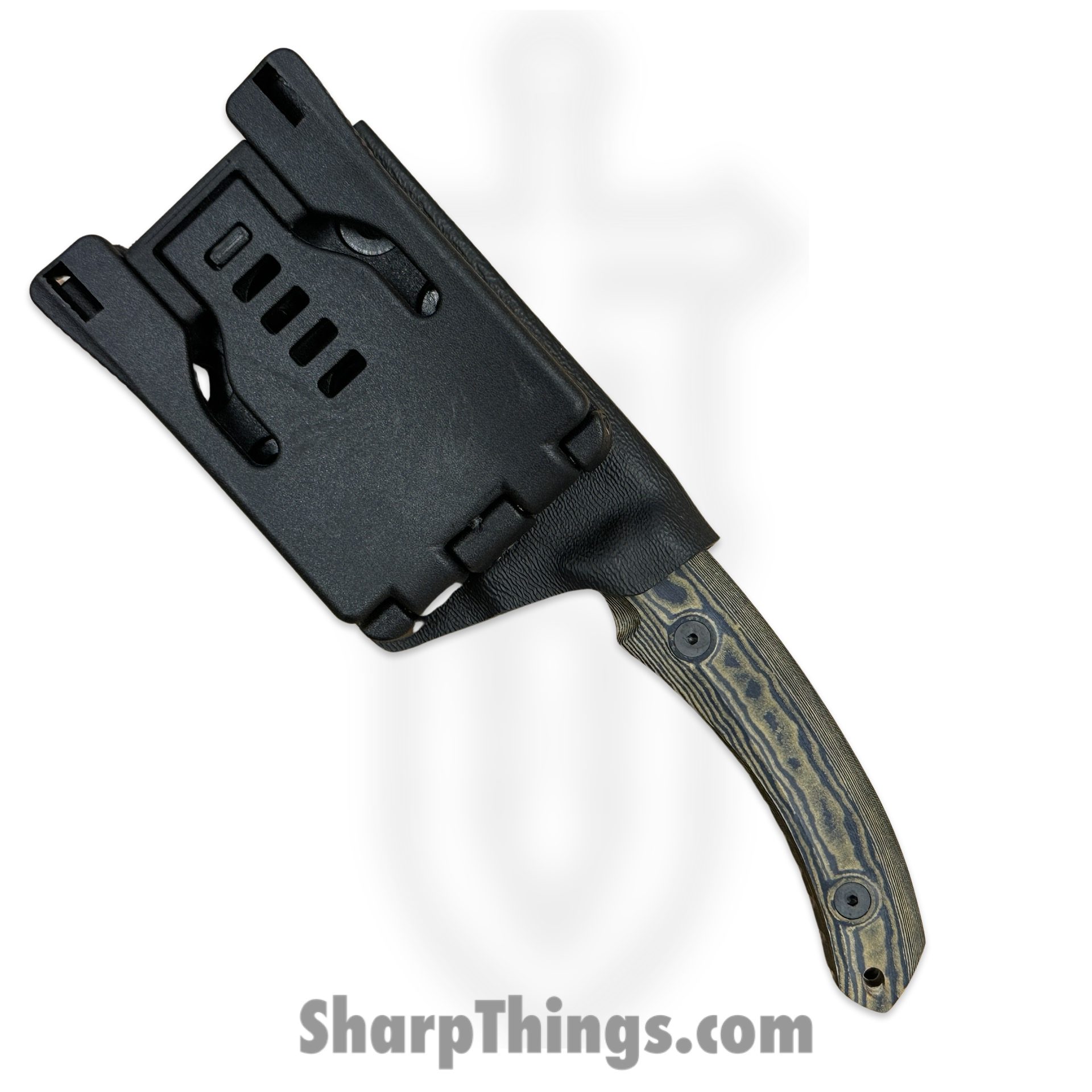 Dishonor Blades - DB-Fjord-LS-BLR - Chimera Edc - Fixed Blade Knife - Uddeholm Rigor (A2) Coated Light Stonewash Mod. Wharncliffe - Richlite - Blue - Image 6