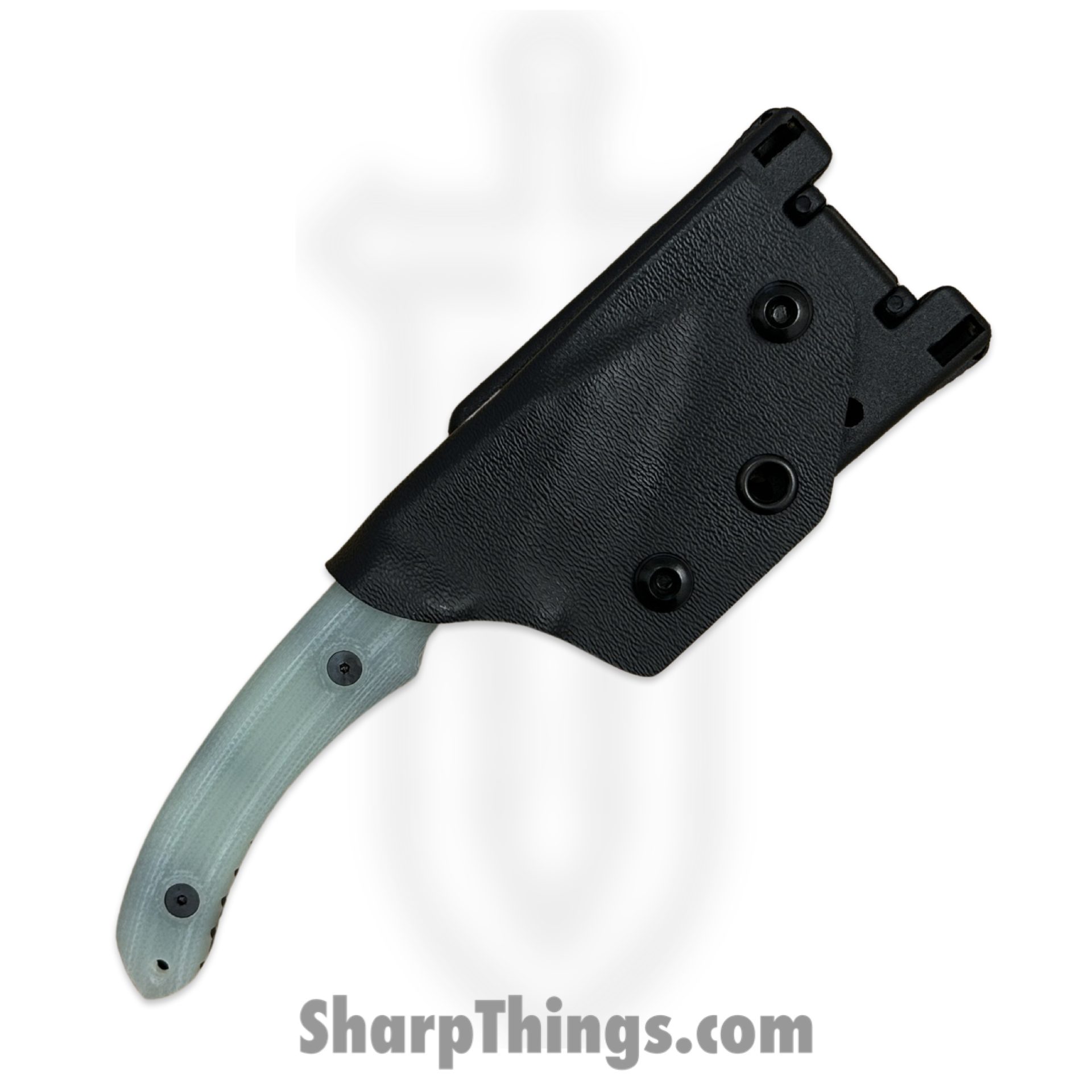 Dishonor Blades - DB-Nephrite-FB-Jade - Chimera Edc - Fixed Blade Knife - Uddeholm Rigor (A2) Flat Black Coated Mod. Wharncliffe - G10 - Jade - Image 6