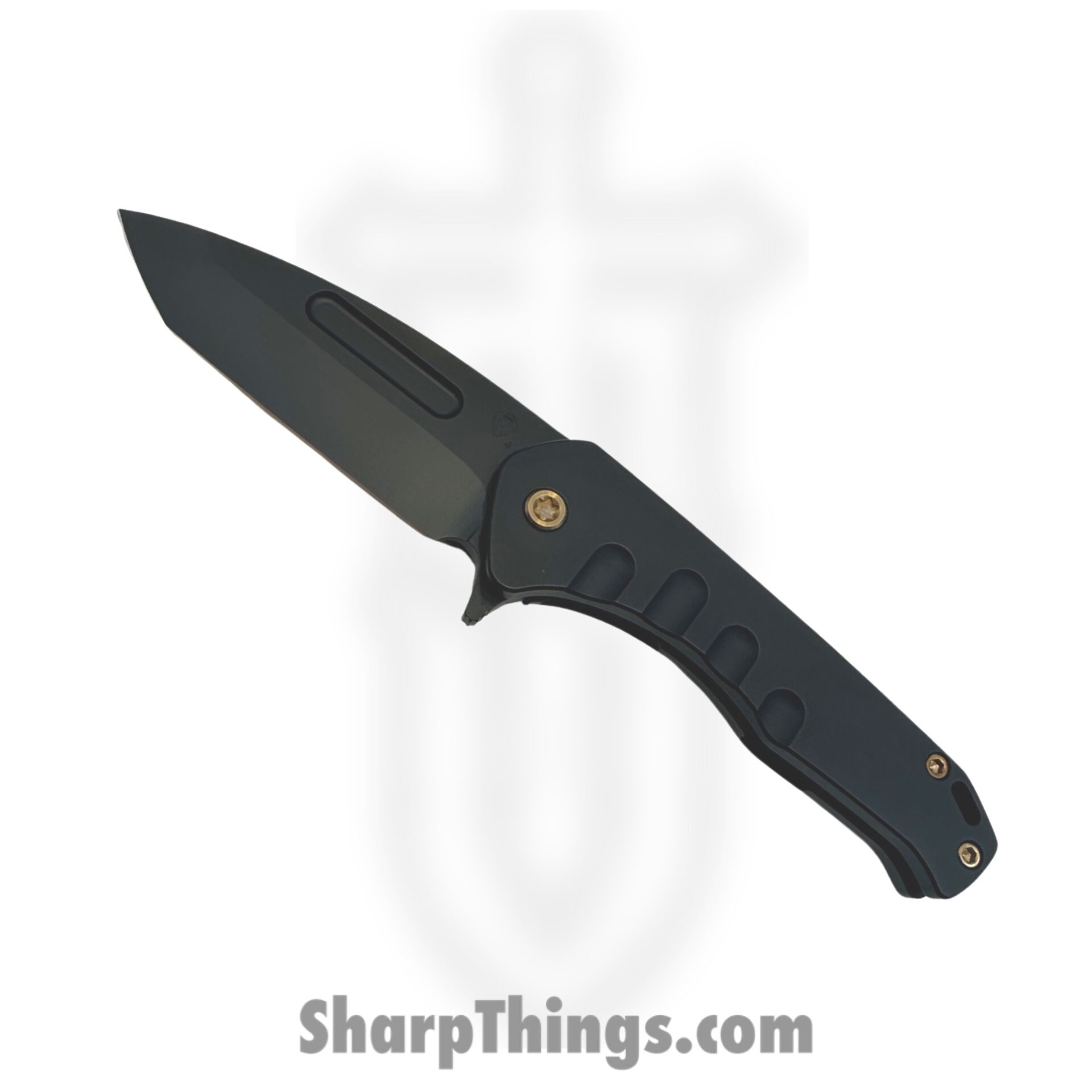 Medford Knife and Tool - MKFF2064PT-42PV-T1C1-Q4 - Swift FL Flipper - Folding Knife - S45VN PVD Tanto - Titanium and Aluminum - Black