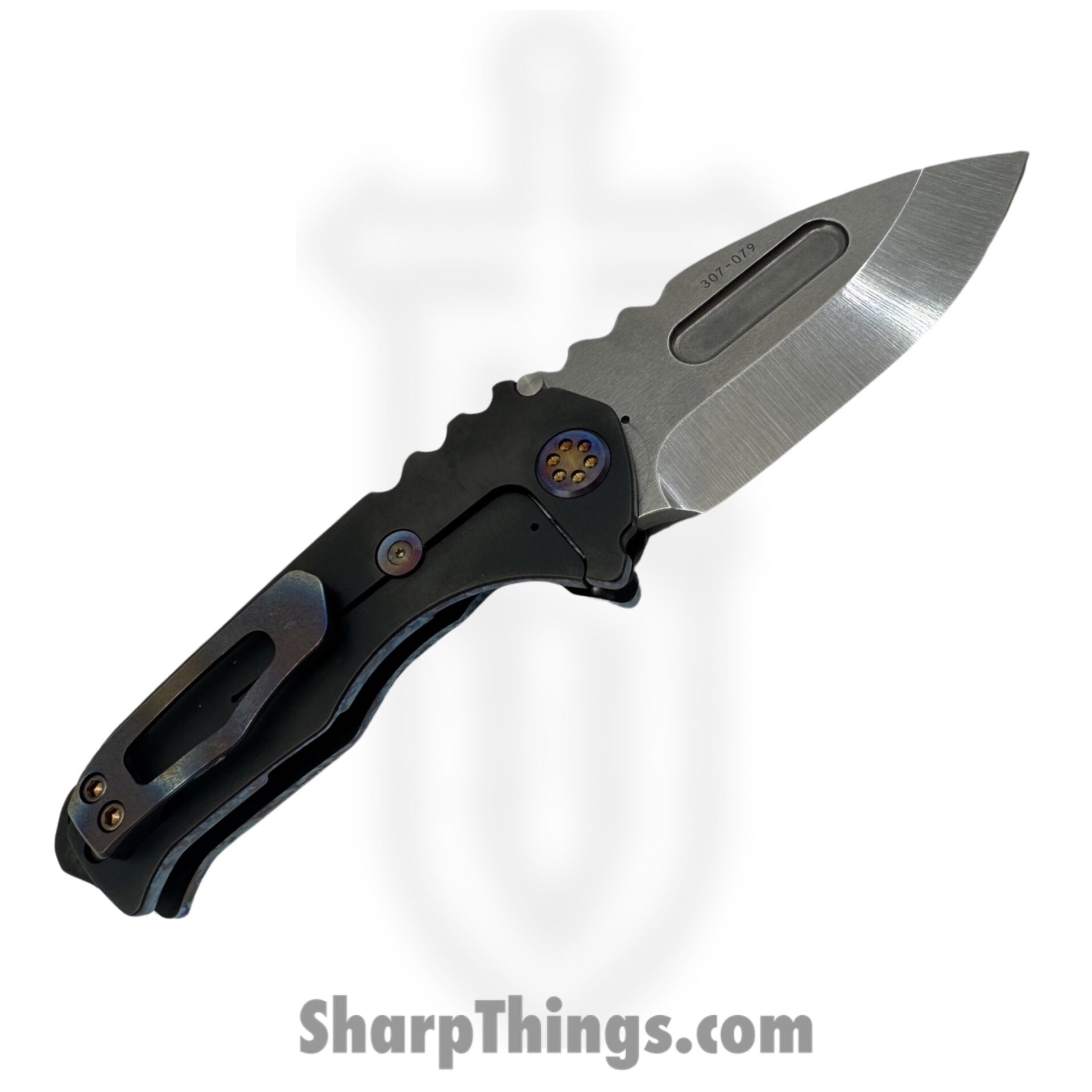 Medford Knife and Tool - MK0294TTD-30PV-TFCF-BP - Genesis T Pen Ano Perimeters - Folding Knife - S45VN Tumbled Drop Point - Titanium - Black - Image 2