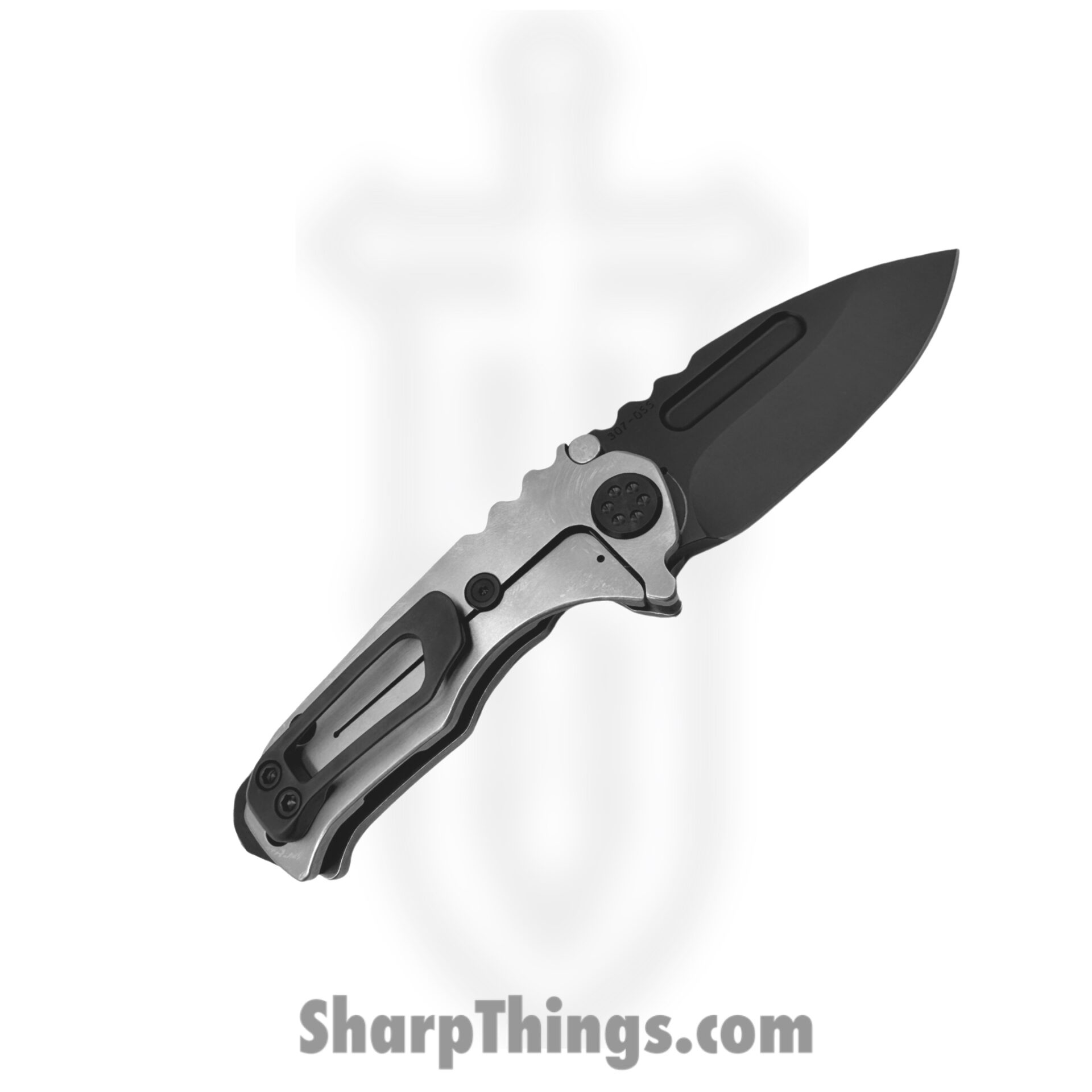 Medford Knife and Tool - MK008SPD-01TM-TPCP-BP - Micro T "Tumbled/Faced Silver" - Folding Knife - S35VN PVD Drop Point - Titanium - Silver - Image 2