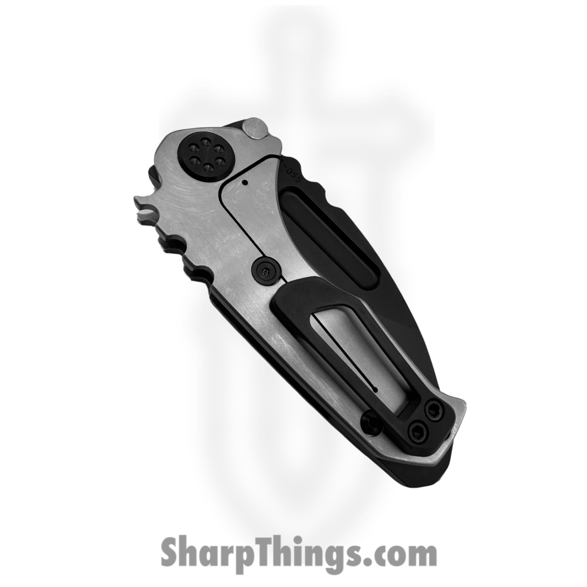 Medford Knife and Tool - MK008SPD-01TM-TPCP-BP - Micro T "Tumbled/Faced Silver" - Folding Knife - S35VN PVD Drop Point - Titanium - Silver - Image 4