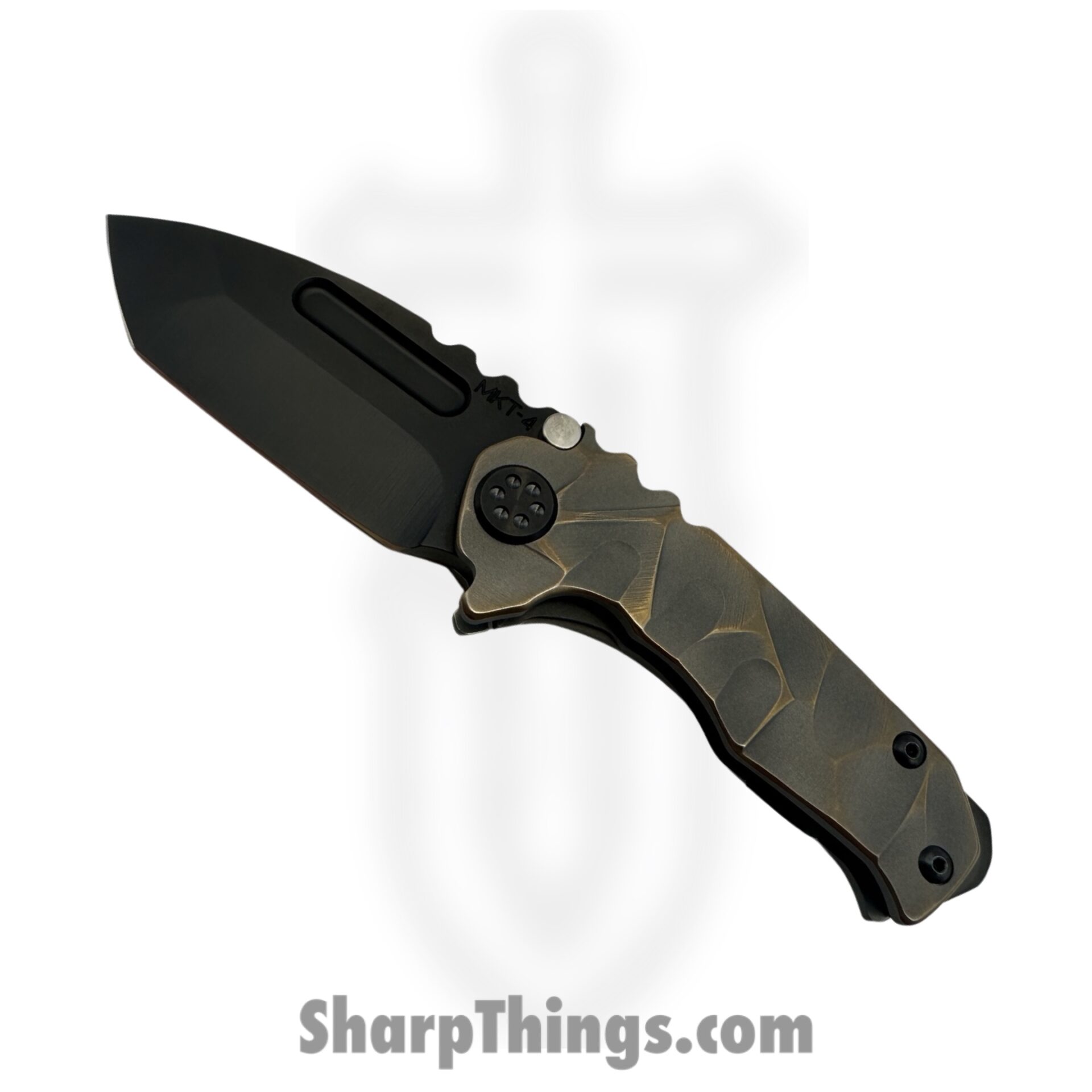 Medford Knife and Tool - MK0084PT-36A1-TPCP-BP - Micro T "Stained Glass" - Folding Knife - S45VN PVD Tanto - Titanium - Bronze