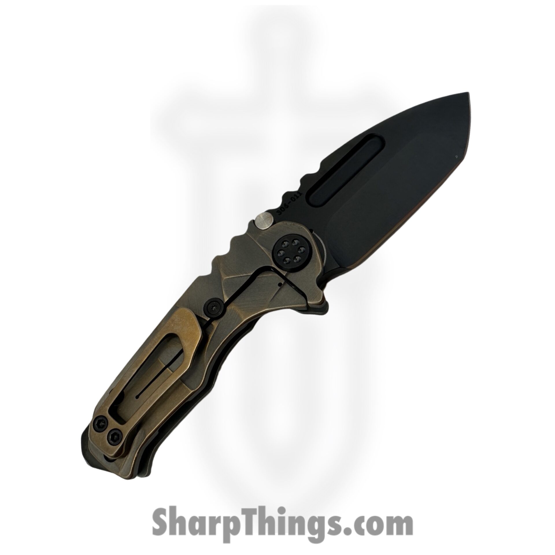Medford Knife and Tool - MK0084PT-36A1-TPCP-BP - Micro T "Stained Glass" - Folding Knife - S45VN PVD Tanto - Titanium - Bronze - Image 2