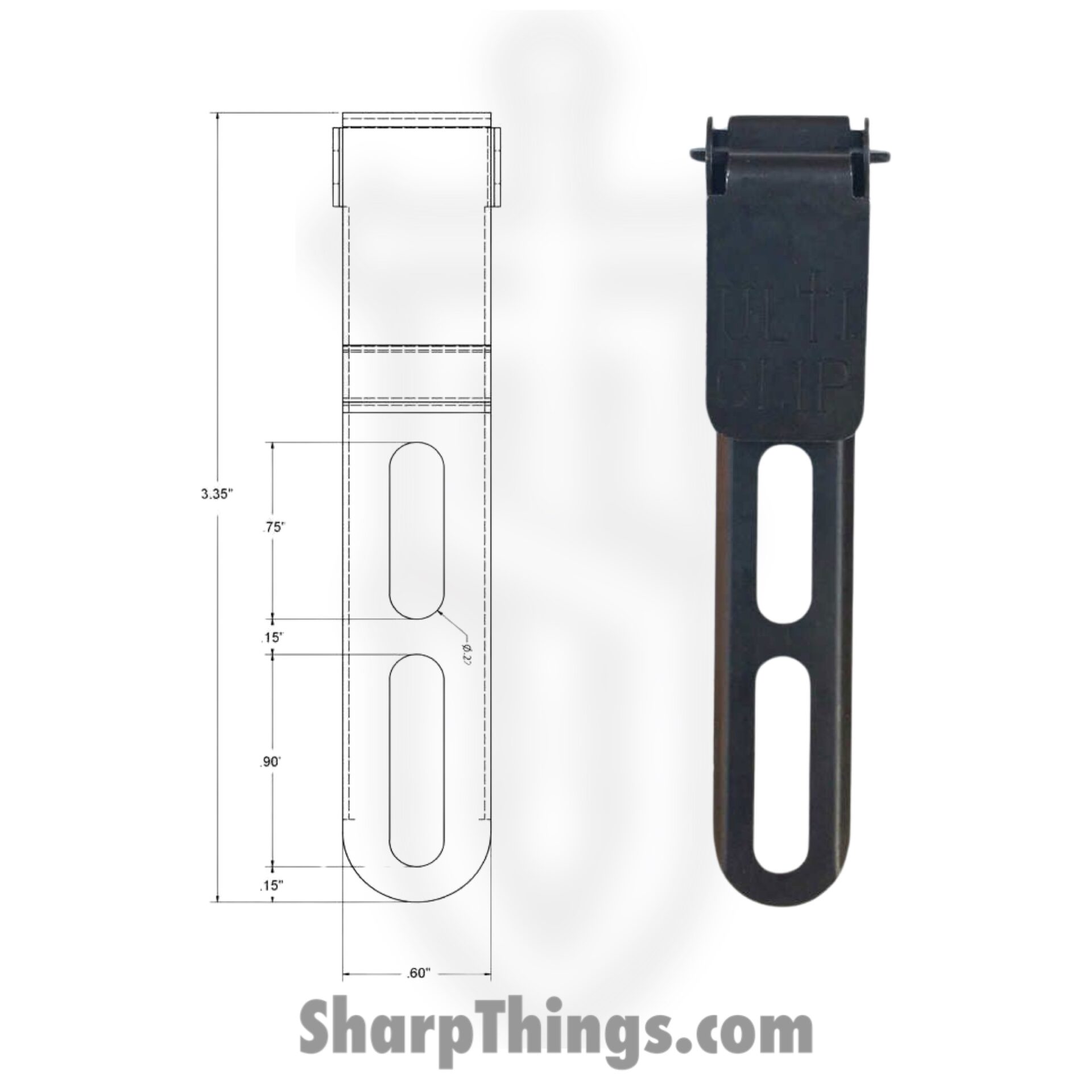ULTICLIP - 238-DSLIM33 - SLIM 3.3 - Steel - Black