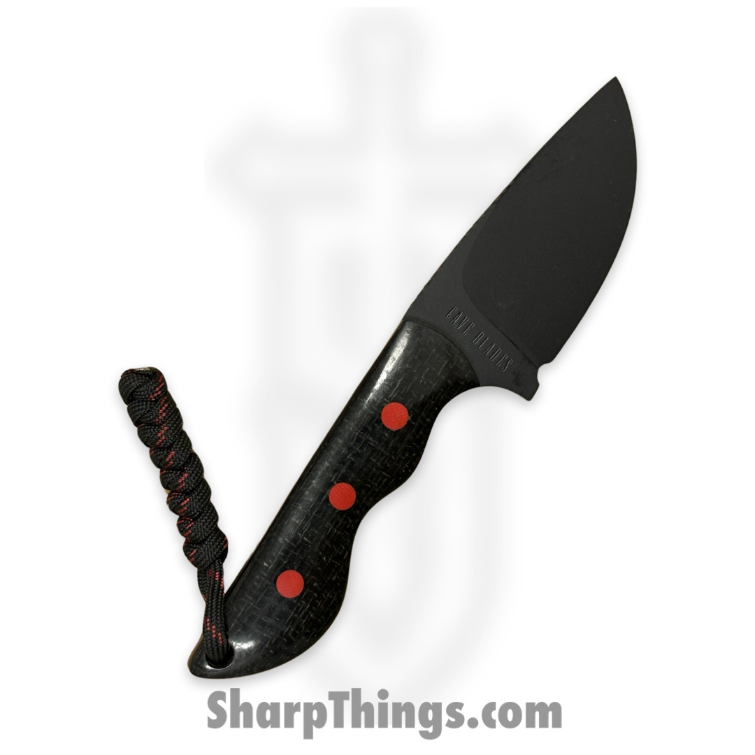 Cave Blades - CBSamDP1023e - Samaritan - Fixed Blade Knife - 154CM Coated Drop Point - Micarta - Red Black - Image 4