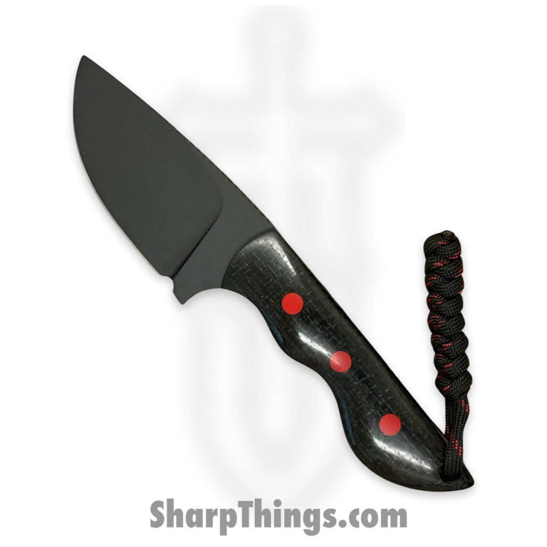 Cave Blades - CBSamDP1023e - Samaritan - Fixed Blade Knife - 154CM Coated Drop Point - Micarta - Red Black