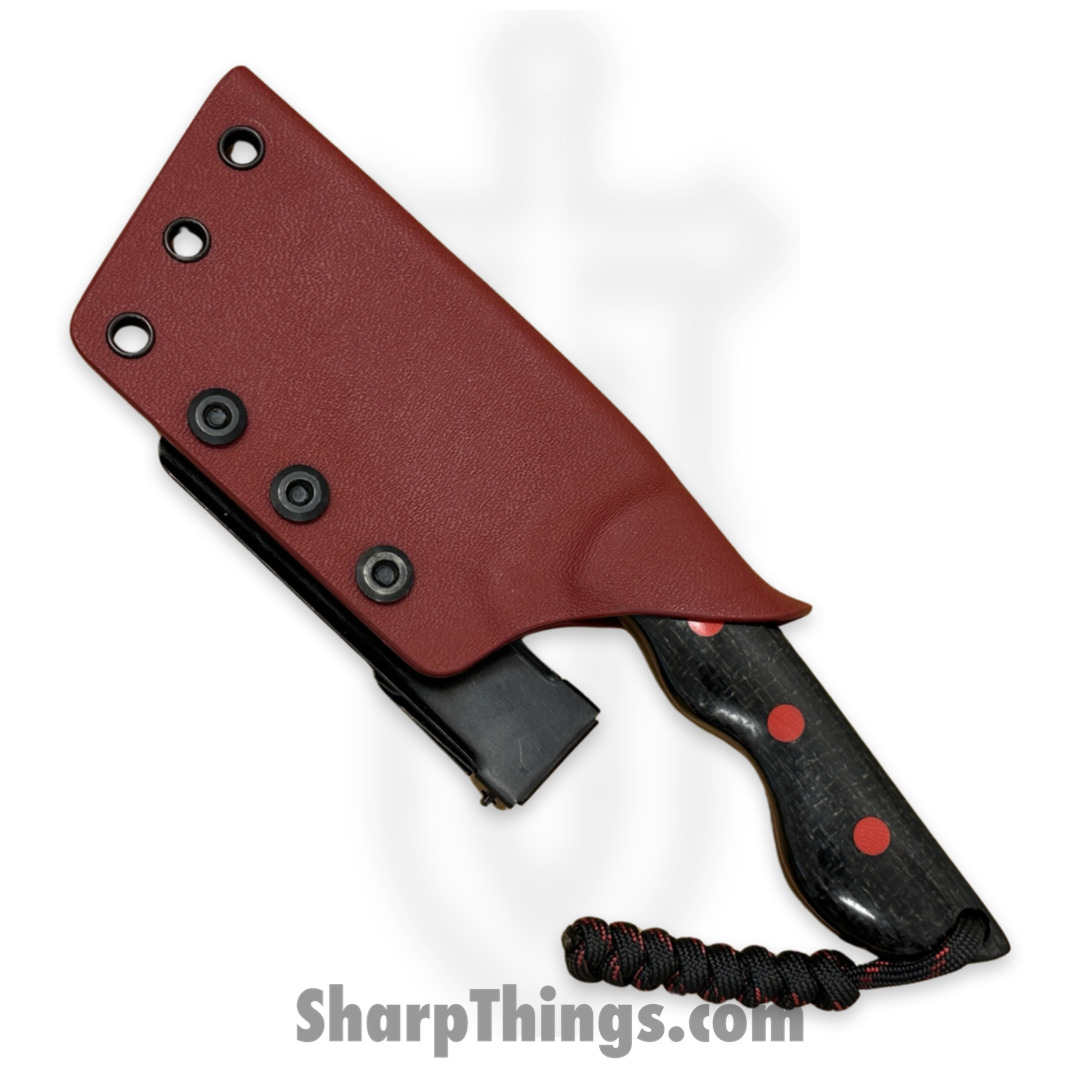 Cave Blades - CBSamDP1023e - Samaritan - Fixed Blade Knife - 154CM Coated Drop Point - Micarta - Red Black - Image 6