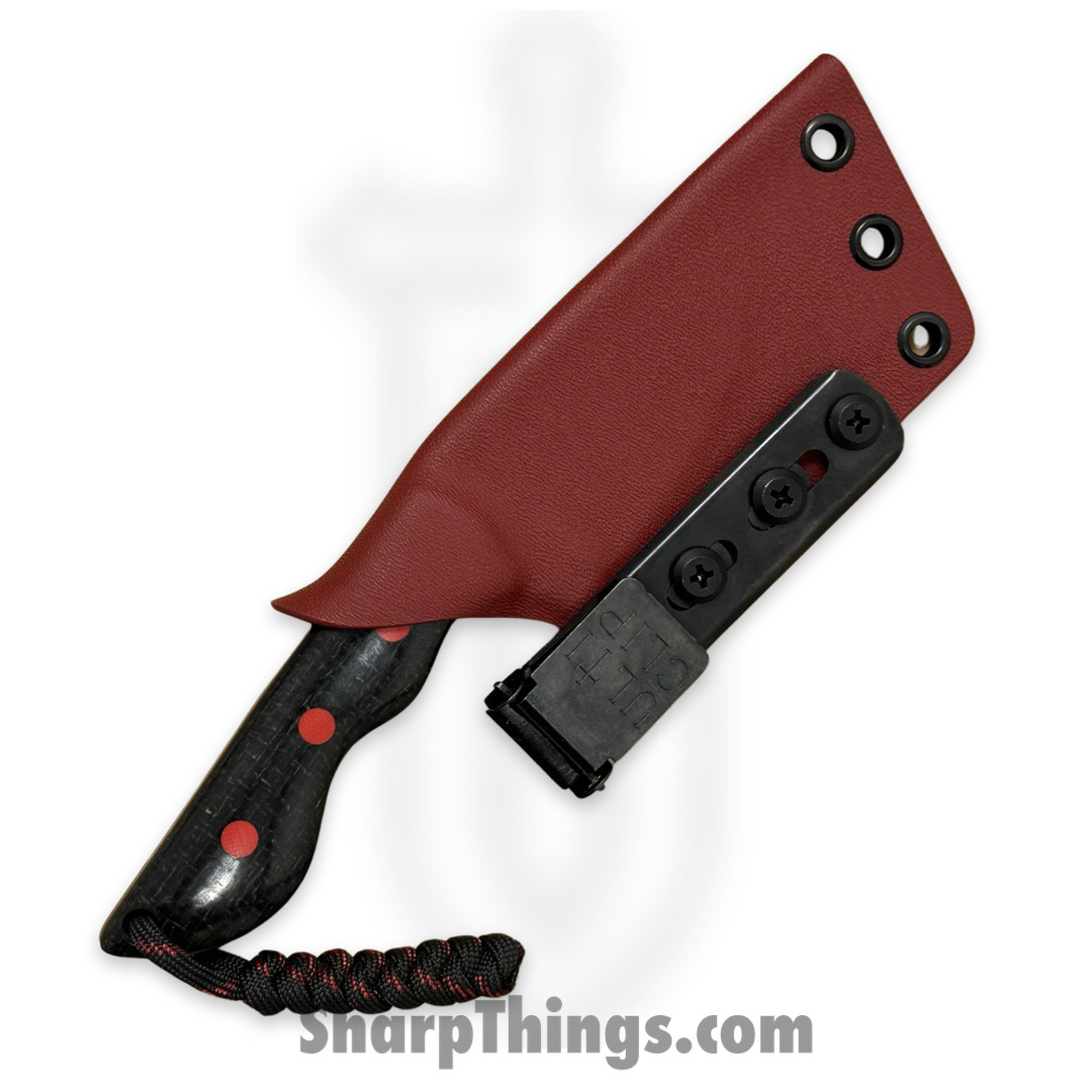 Cave Blades - CBSamDP1023e - Samaritan - Fixed Blade Knife - 154CM Coated Drop Point - Micarta - Red Black - Image 3