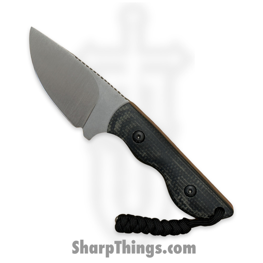 Cave Blades - CBSamDP1023b - Samaritan - Fixed Blade Knife - 154CM Satin Drop Point - Micarta - Gray Green