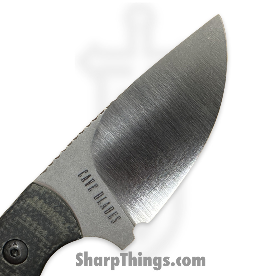 Cave Blades - CBSamDP1023b - Samaritan - Fixed Blade Knife - 154CM Satin Drop Point - Micarta - Gray Green - Image 4