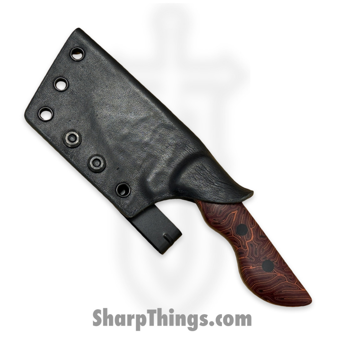Cave Blades - CBSamDP1023a - Samaritan - Fixed Blade Knife - 80CRV2 Acid Wash Drop Point - Crazy Fiber - Red Orange Black - Image 2