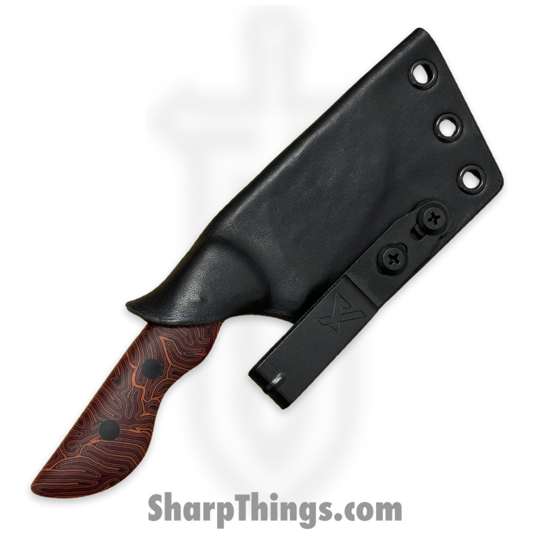 Cave Blades - CBSamDP1023a - Samaritan - Fixed Blade Knife - 80CRV2 Acid Wash Drop Point - Crazy Fiber - Red Orange Black - Image 7