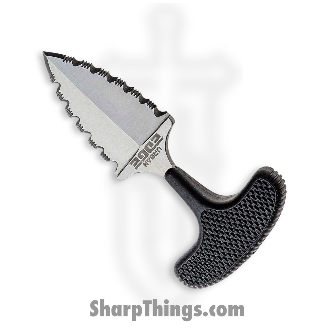 Cold Steel - CS43XLSS - Urban Edge - Fixed Blade Knife - Japanese Aus 8A Stainless Steel Satin Dagger - Rubber - Black