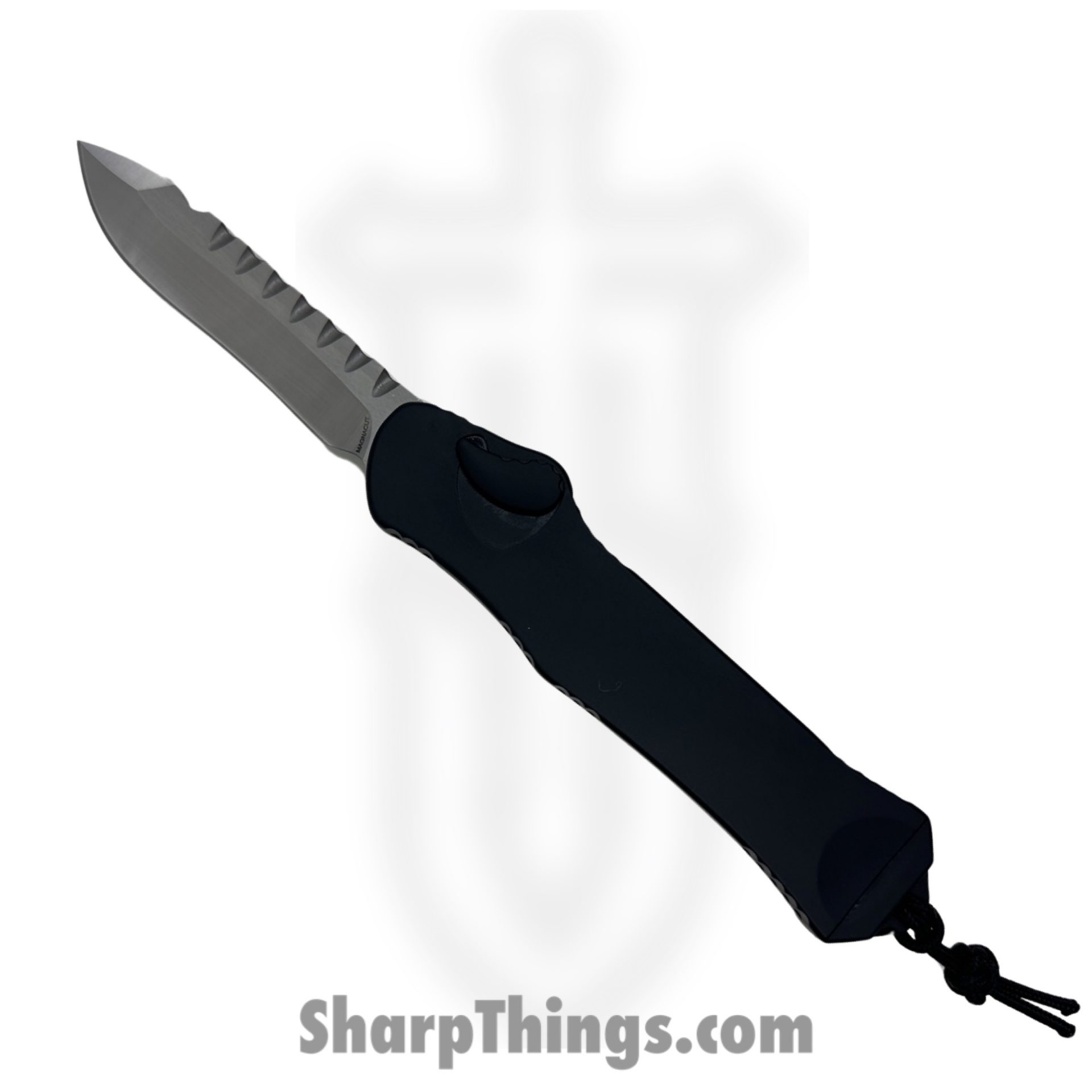 Heretic Knives - H008-1A - Hydra - OTF Auto - CPM Magnacut Satin Recurve - Aluminum - Black