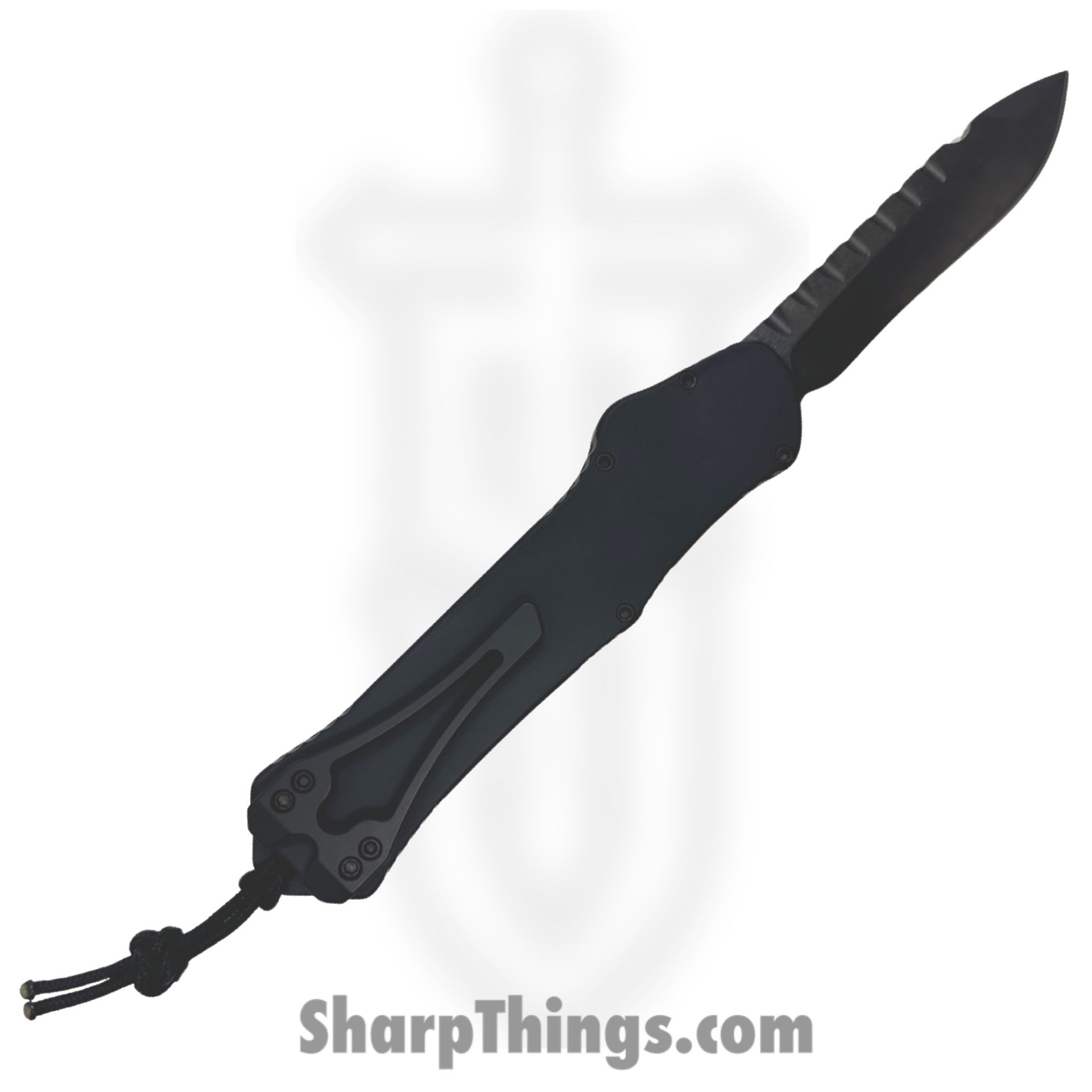 Heretic Knives - H008-6A-T - Hydra Tactical - OTF Auto - CPM Magnacut DLC Recurve - Aluminum - Black - Image 2