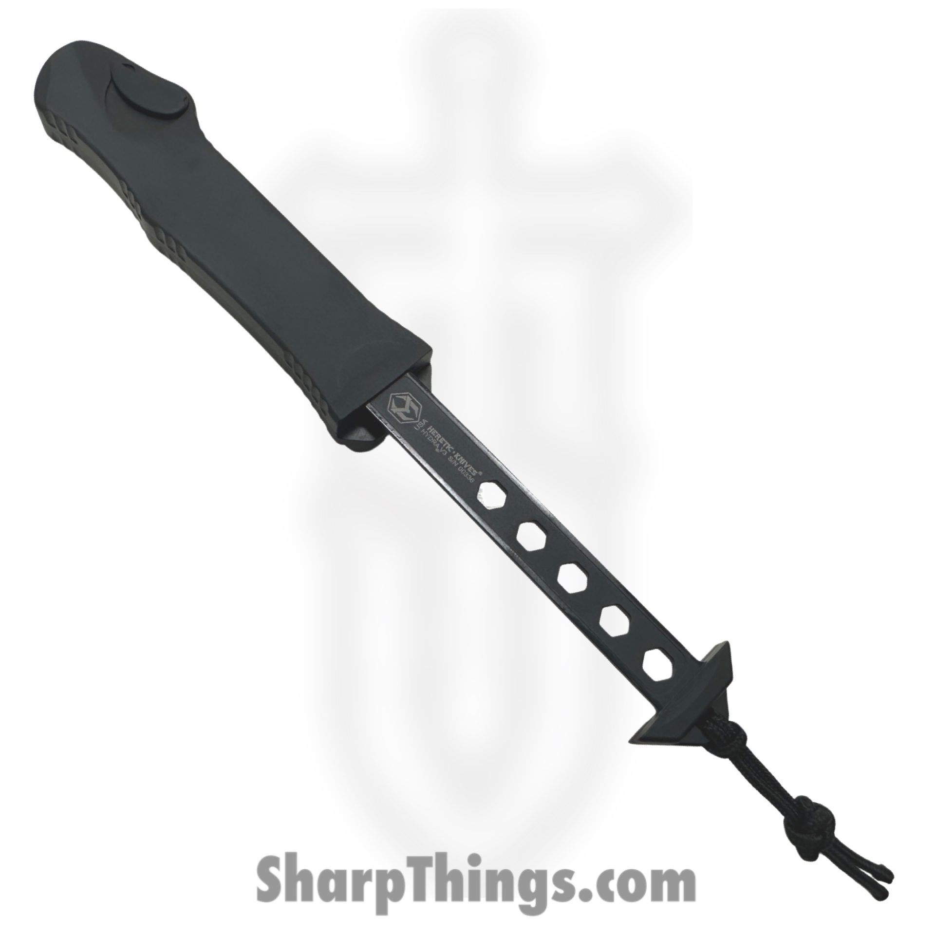 Heretic Knives - H008-6A-T - Hydra Tactical - OTF Auto - CPM Magnacut DLC Recurve - Aluminum - Black - Image 4