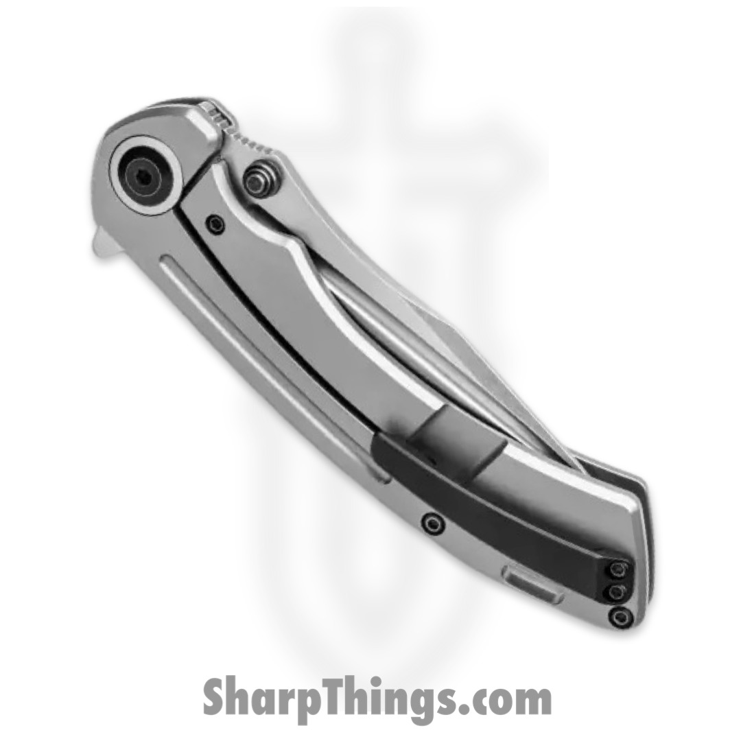 Kansept Knives - K1032A2 - Pretatout Framelock - Folding Knife - CPM S35VN Stonewash Clip Point - Titanium - Gray - Image 3