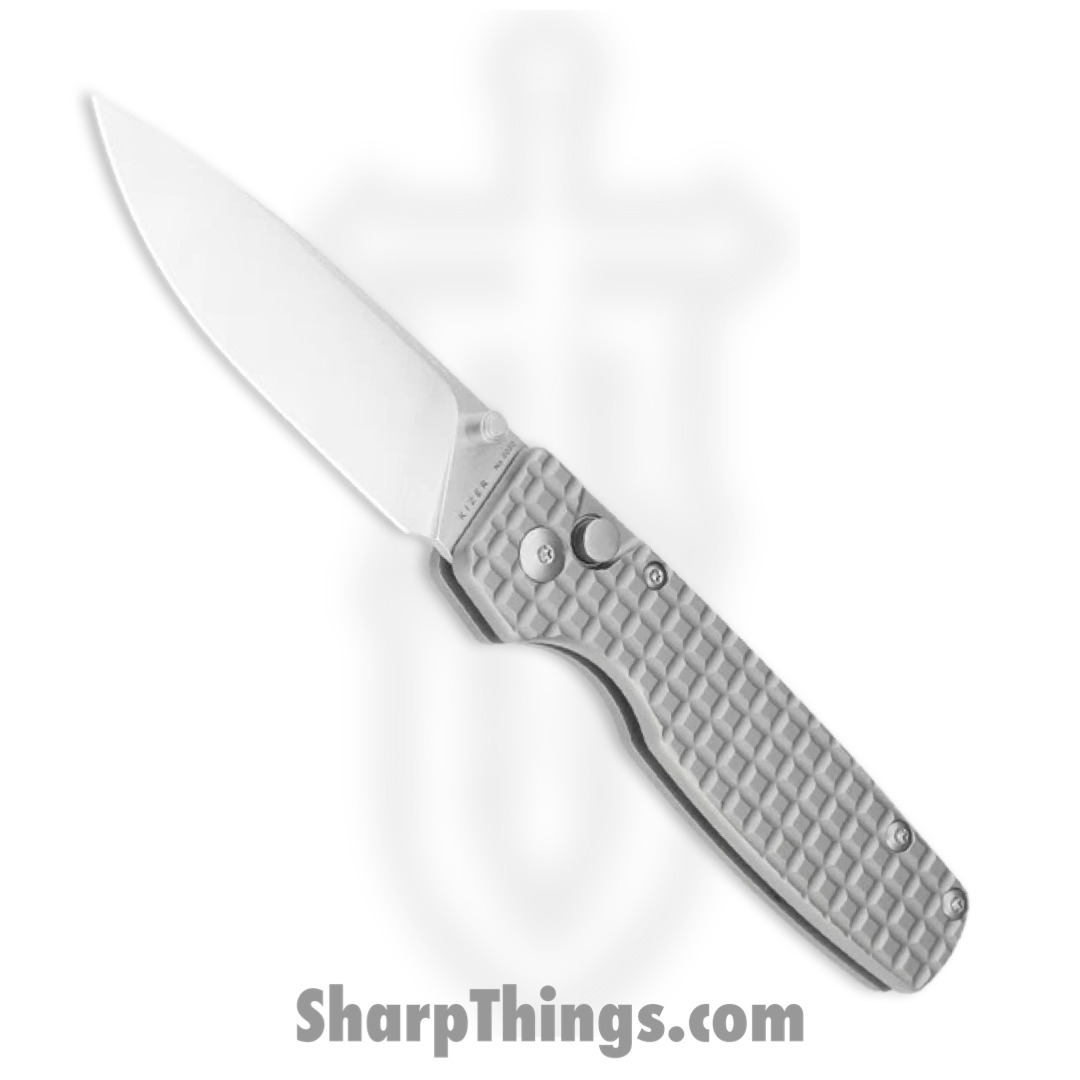 Kizer Cutlery - KI4605A1 - Original XL - Folding Knife - S35VN Stonewash Drop Point - Titanium - Gray