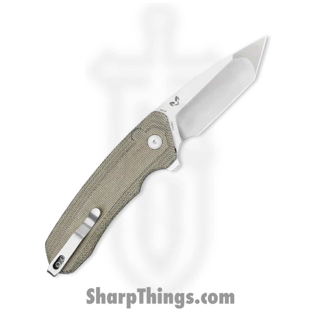 Kizer Cutlery - KIV4602C2 - Mad Tanto - Folding Knife - 154CM Stonewash Tanto - Micarta - Green - Image 2