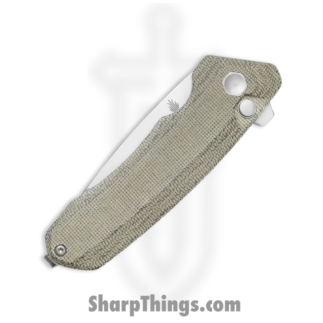 Kizer Cutlery - KIV4602C2 - Mad Tanto - Folding Knife - 154CM Stonewash Tanto - Micarta - Green - Image 3