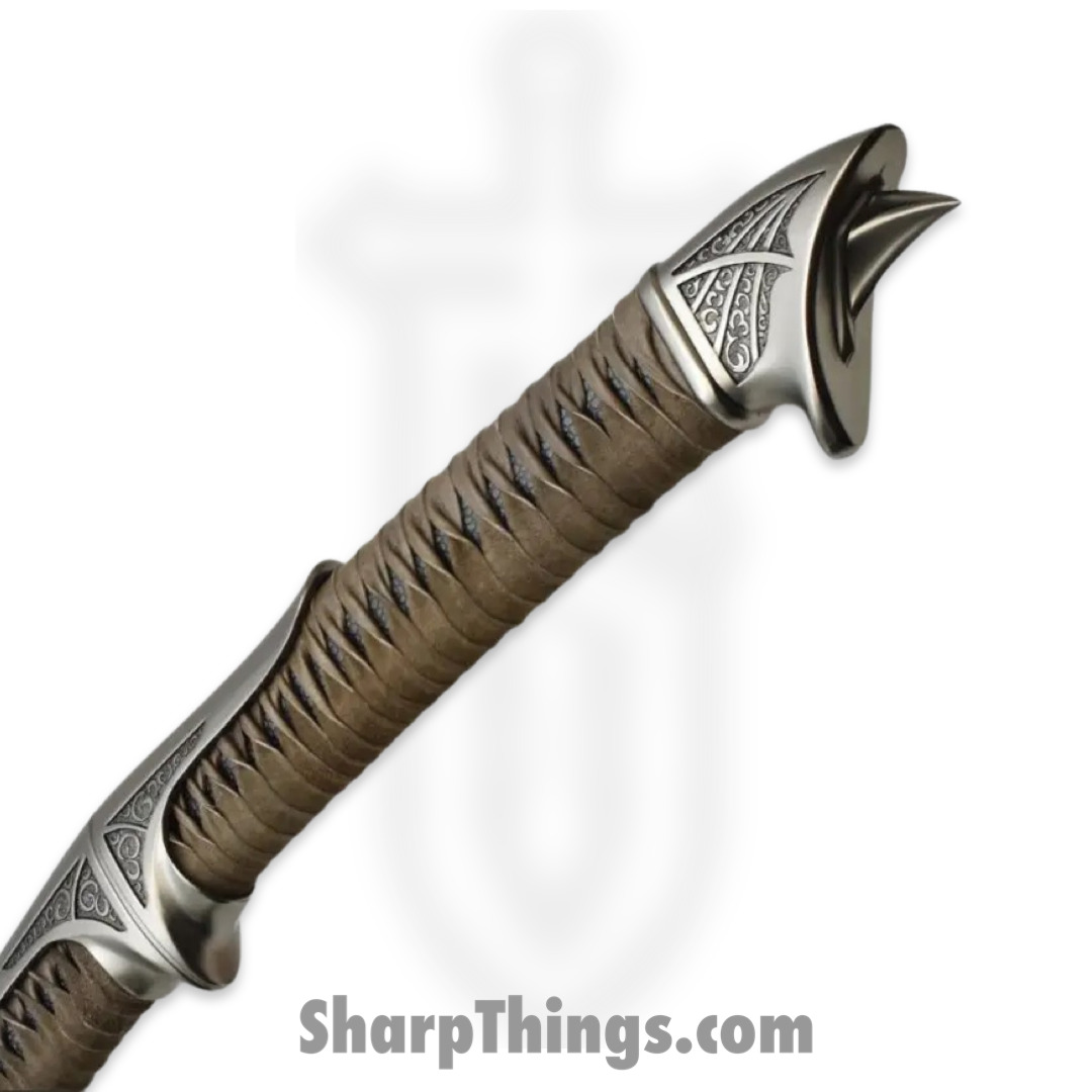 United Cutlery - KR0076 - Mithrodin Sword Dark Edition - Fixed Blade Knife - 420 Stainless Steel Dark Iron - Leather Wrapped - Black - Image 4