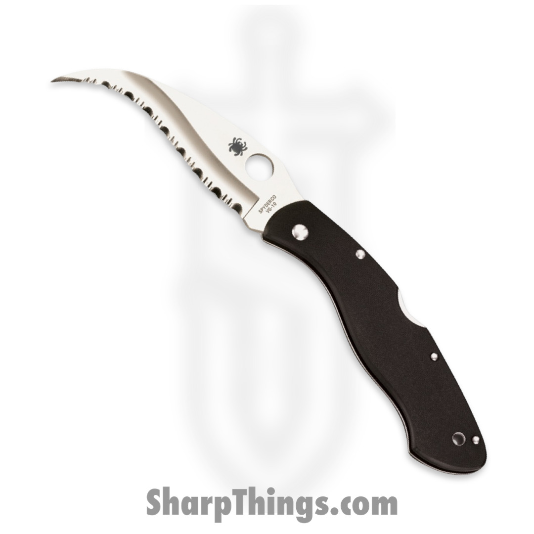 Spyderco - SC12GS - Civilian Lockback - Folding Knife - VG-10 Reverse S Blade - G 10 - Black