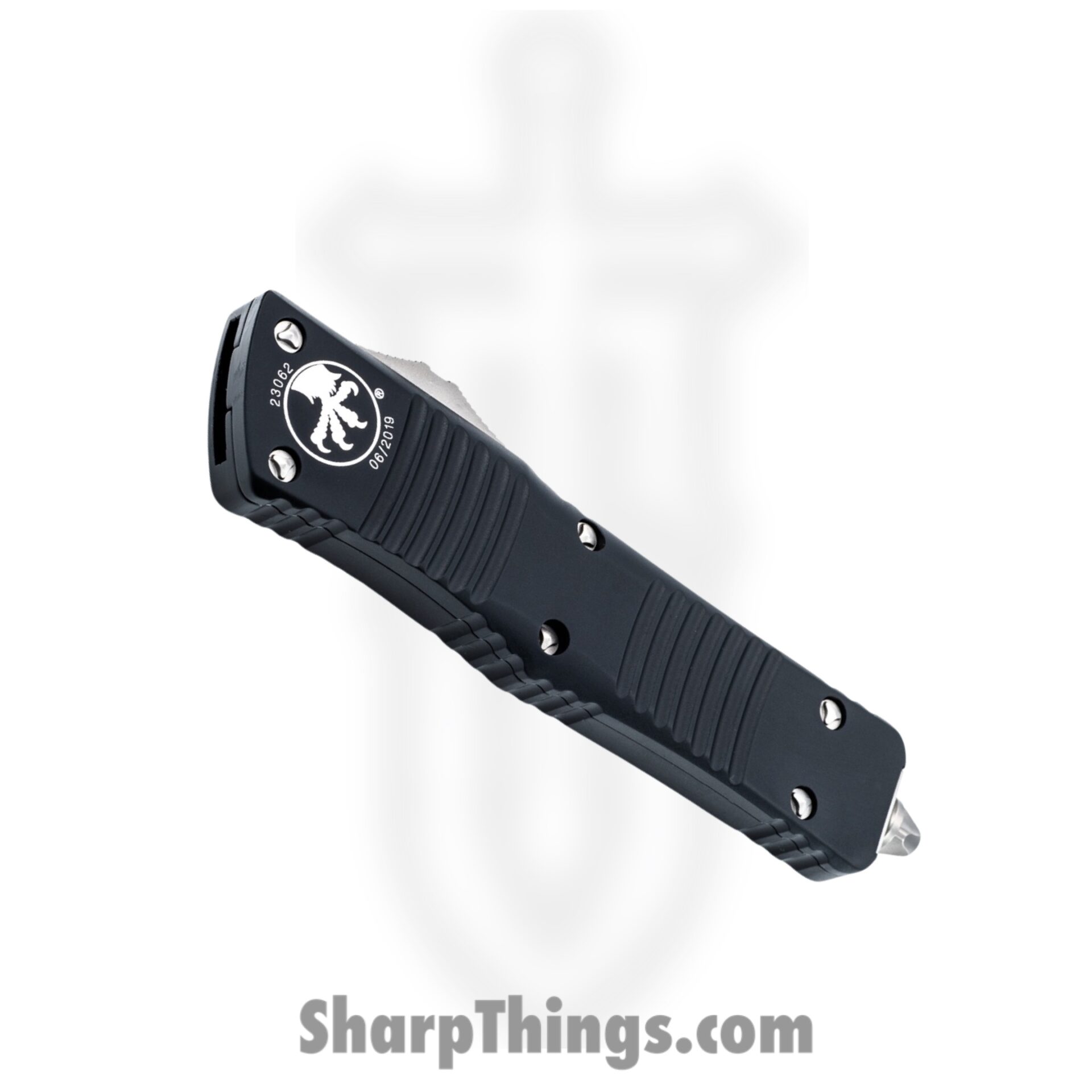 Microtech - 142-11 - Combat Troodon D/E P/S - OTF Auto - Bohler Elmax, M390, or 204P Stonewash Dagger - 6061-T6 Aluminum - Black - Image 4