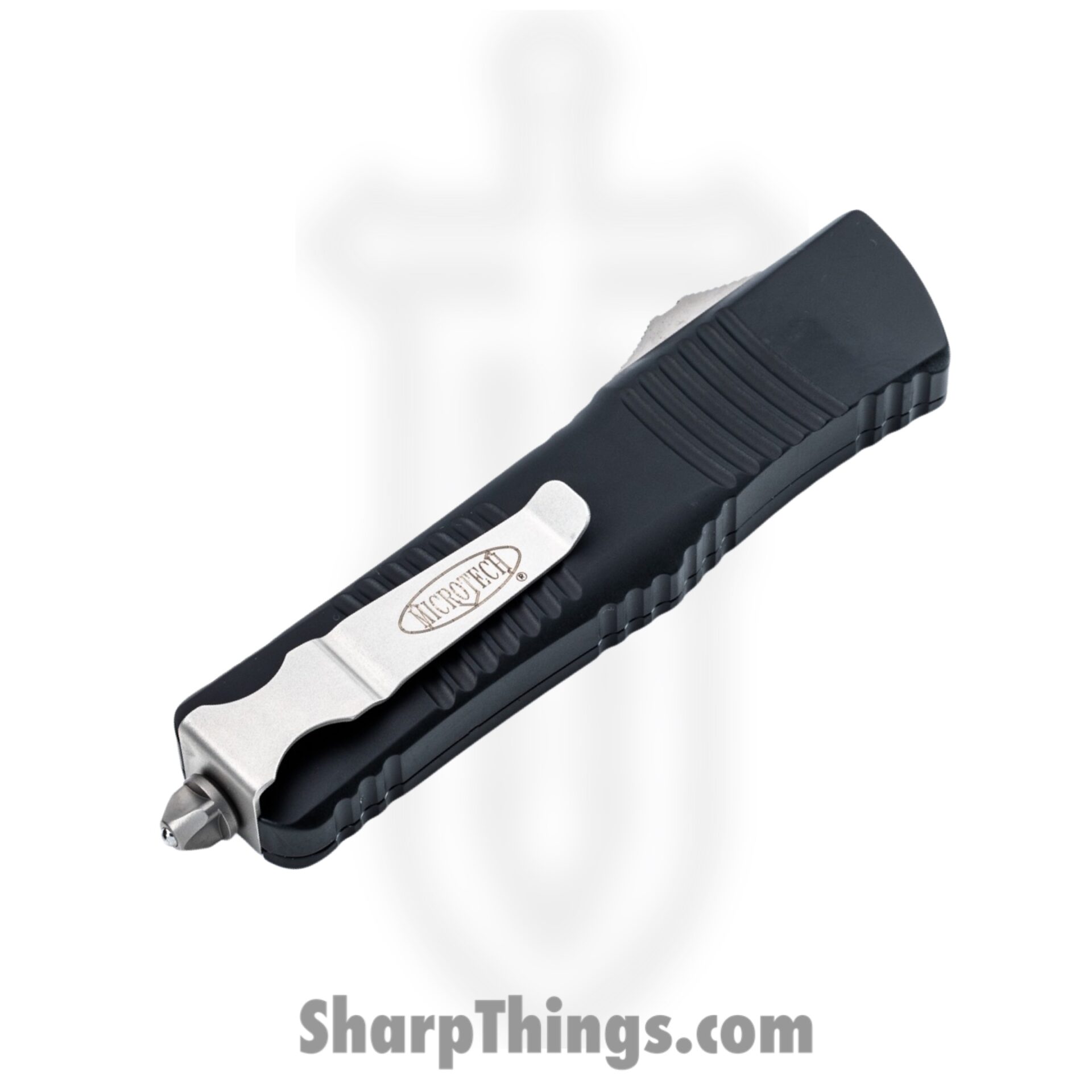 Microtech - 142-11 - Combat Troodon D/E P/S - OTF Auto - Bohler Elmax, M390, or 204P Stonewash Dagger - 6061-T6 Aluminum - Black - Image 3