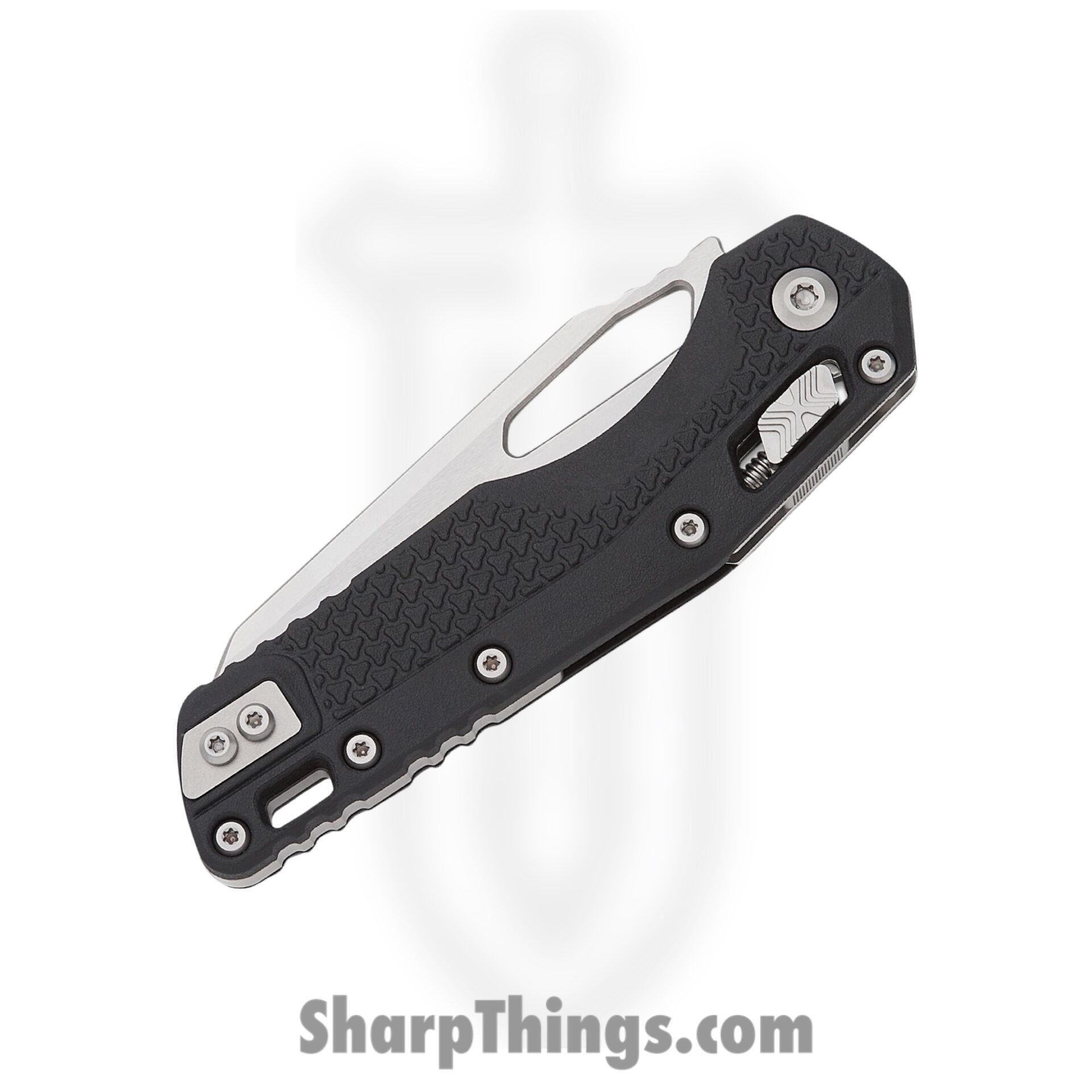 Microtech - 210T-10PMBK - MSI S/E - Folding Knife - M390MK Stonewash Sheepsfoot - Tri-Grip Injection Molded - Black - Image 3