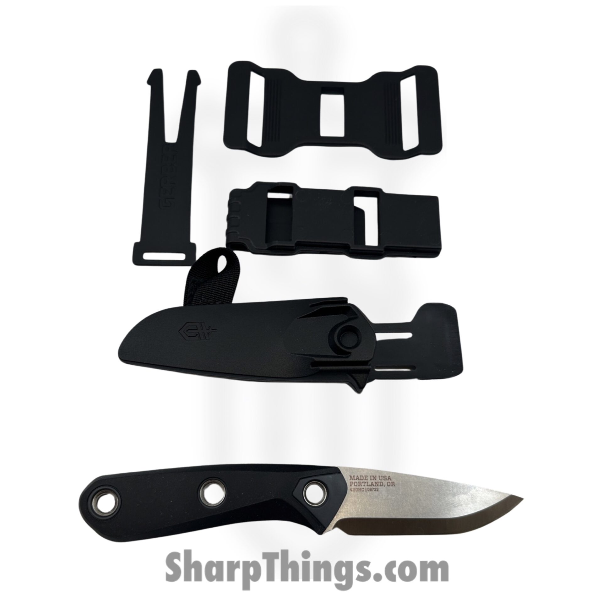 Gerber - 30-001659 - Principle - Fixed Blade Knife - 420 HC Stonewash Drop Point - Rubber overmold - Black - Image 3