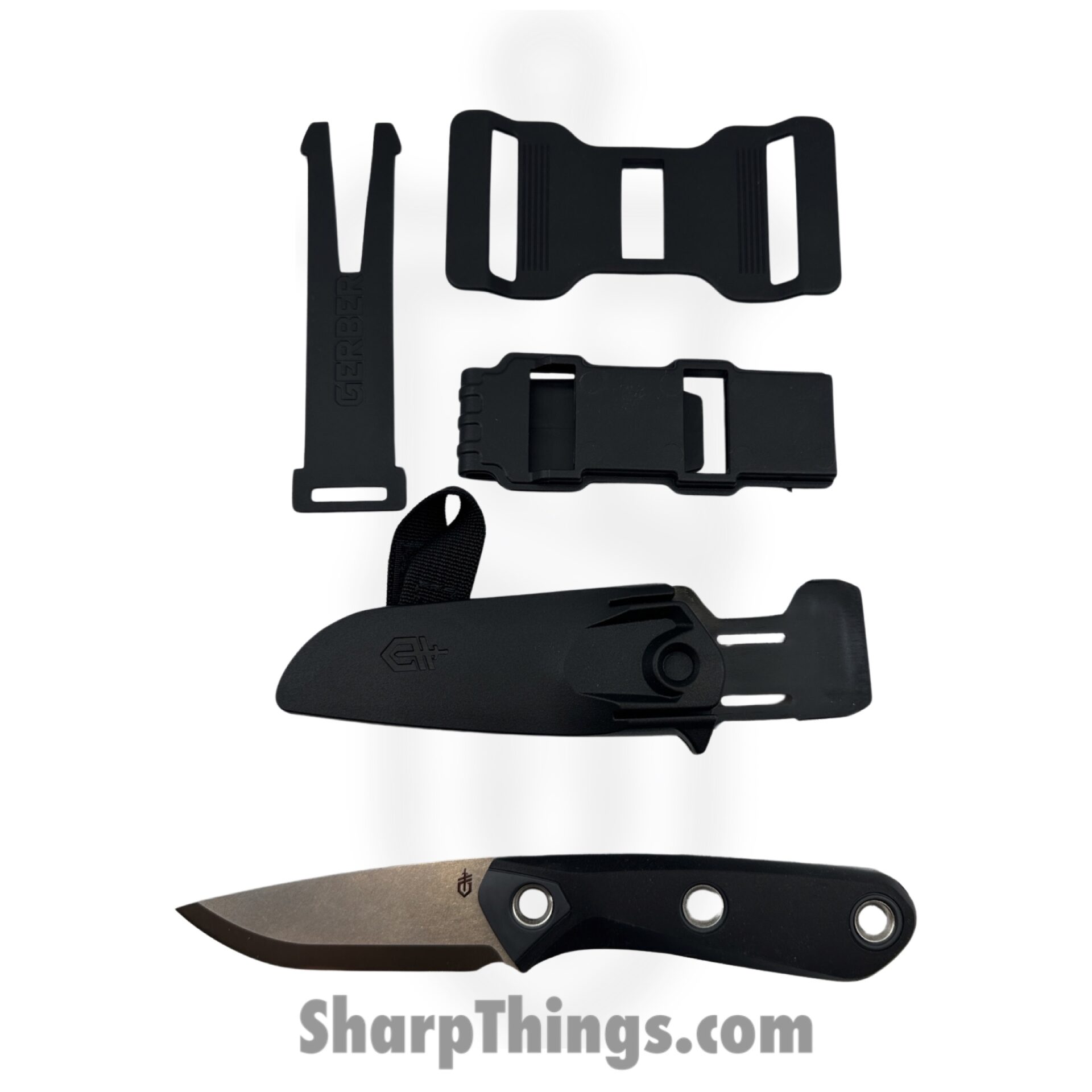 Gerber - 30-001659 - Principle - Fixed Blade Knife - 420 HC Stonewash Drop Point - Rubber overmold - Black - Image 2