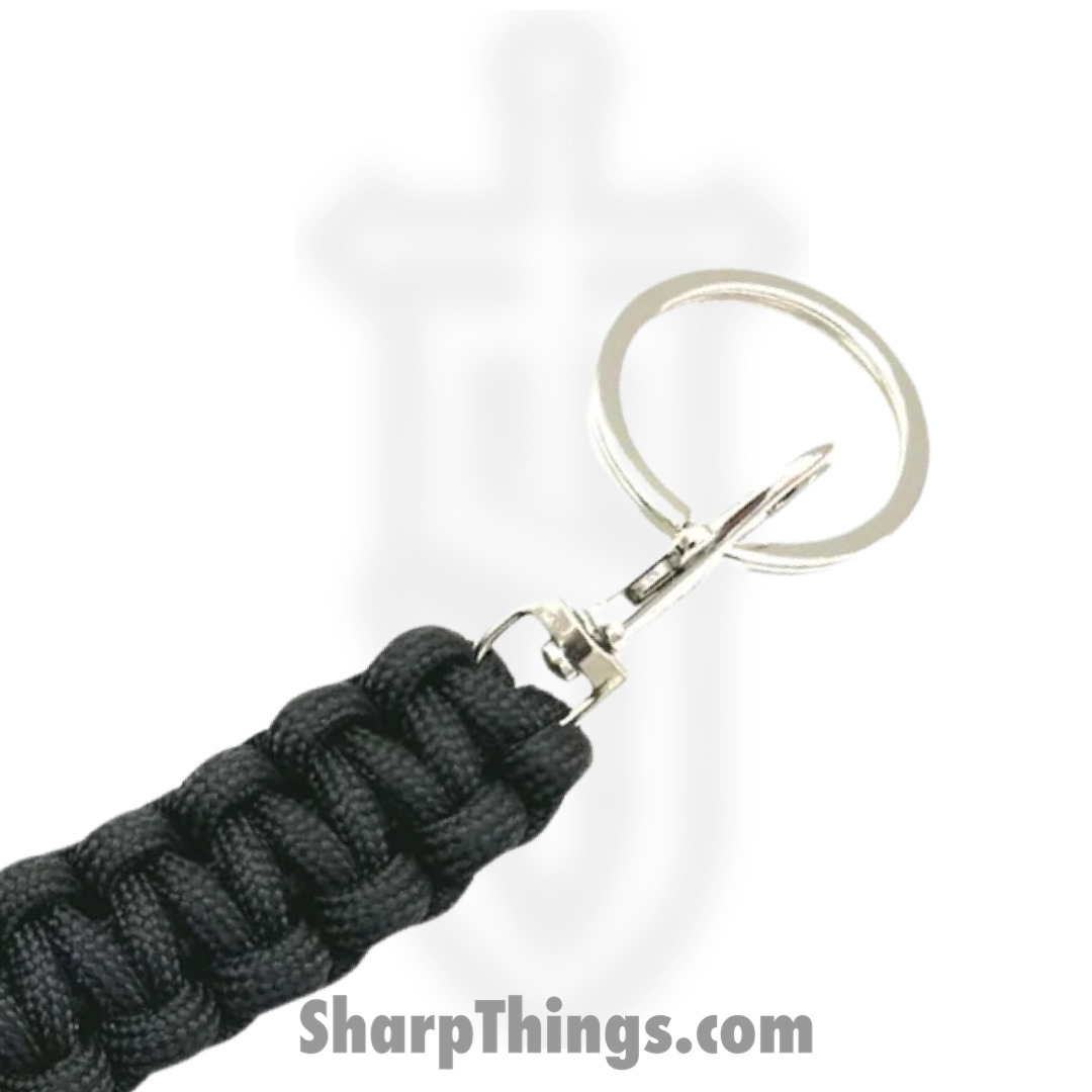 GS Knife Co. - 6552-BK - Mega Monkey Fist - 9.2oz Solid Steel Ball - Paracord - Black - Image 2