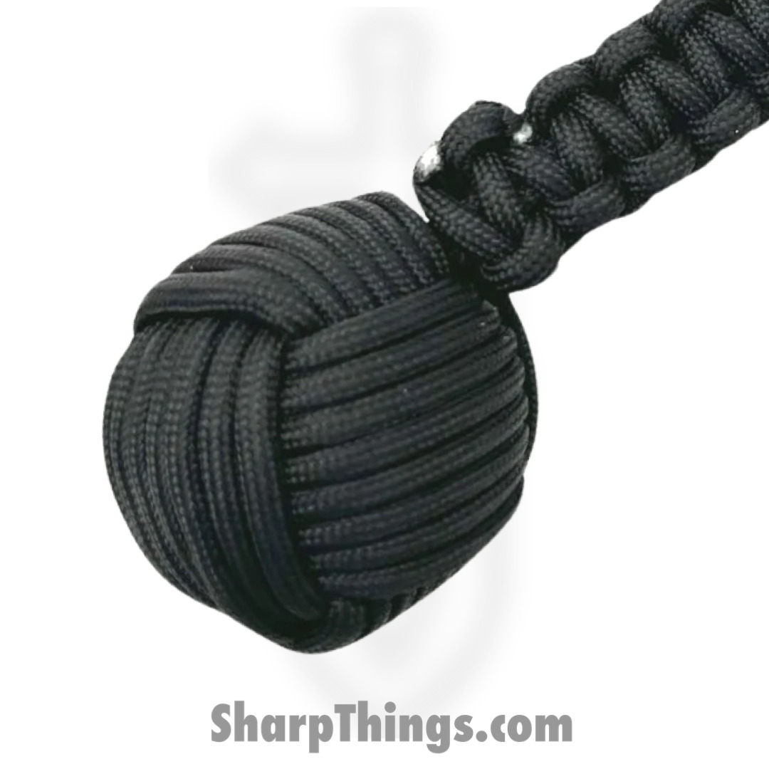 GS Knife Co. - 6552-BK - Mega Monkey Fist - 9.2oz Solid Steel Ball - Paracord - Black - Image 4