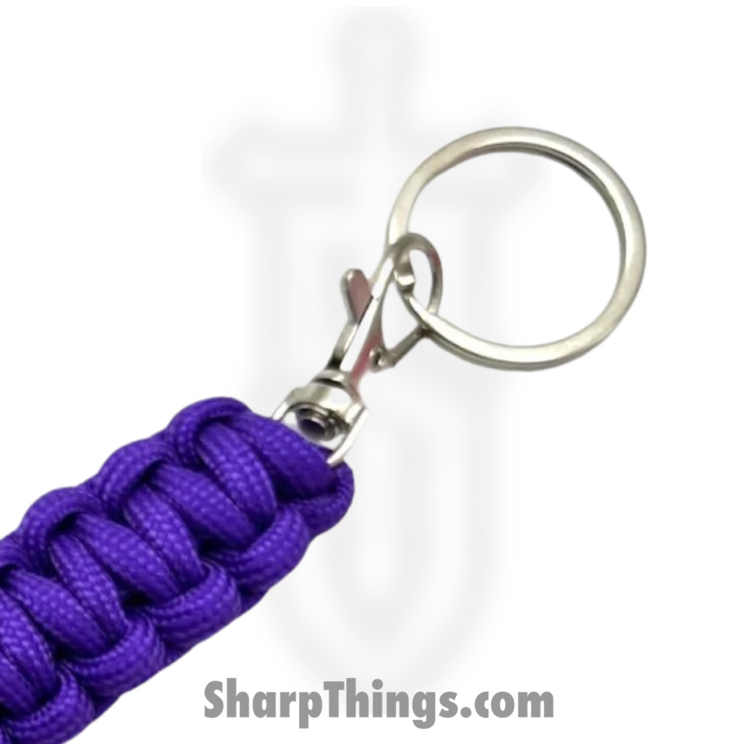 GS Knife Co. - 6552-PU - Mega Monkey Fist - 9.2oz Solid Steel Ball - Paracord - Purple - Image 3