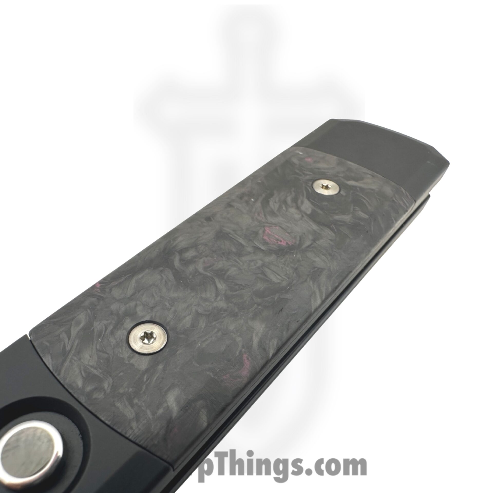 ProTech - 7FC32 - Godson - Automatic Knife - 154CM Black Spear Point - 6061-T6 Aluminum Fat Carbon Dark Matter Inlay - Purple - Image 4