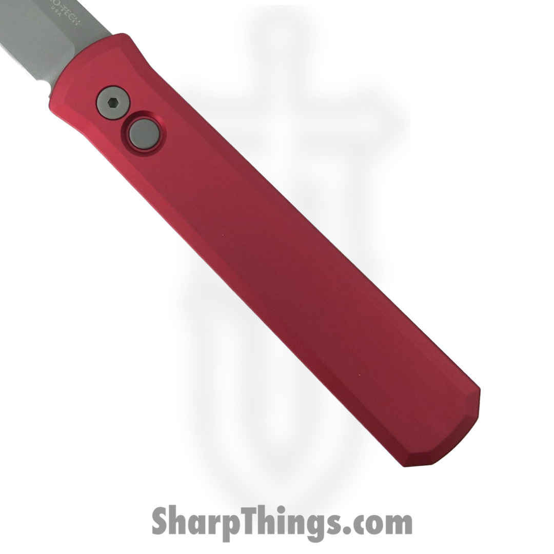 ProTech - 920-Red - Godfather - Automatic Knife - 154CM Bead Blasted Spear Point - 6061-T6 Aluminum - Red - Image 2